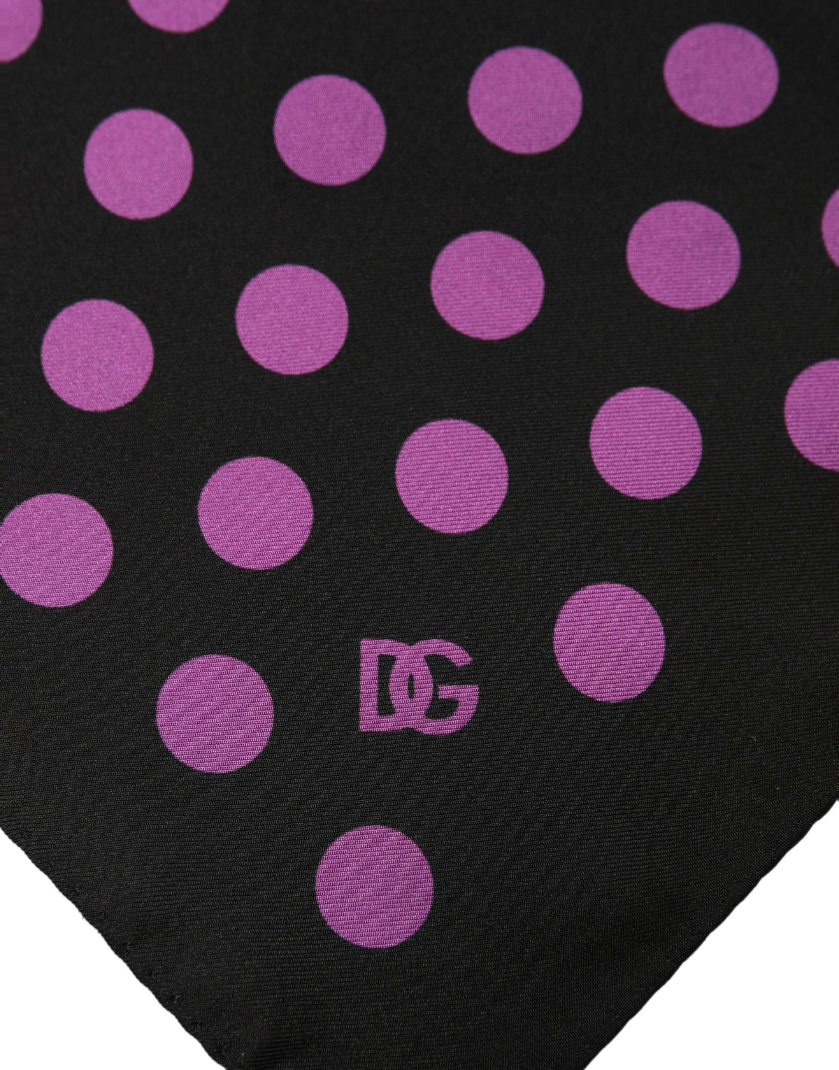 Dolce & Gabbana Purple Black Polka Dot Square Foulard Men's Scarf
