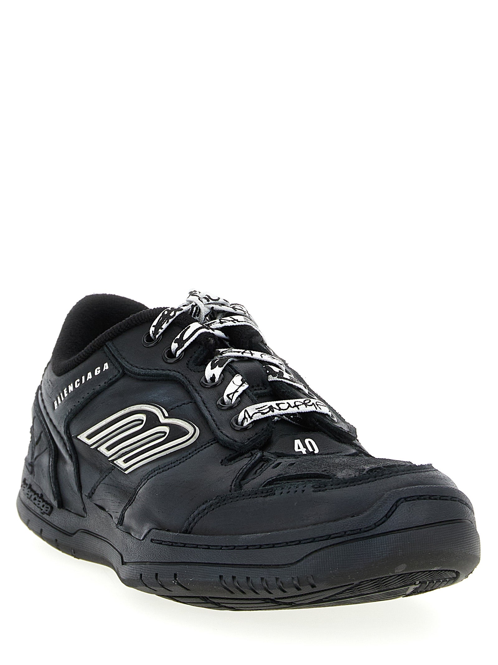 Balenciaga Black Calfskin Athletic Men's Sneakers