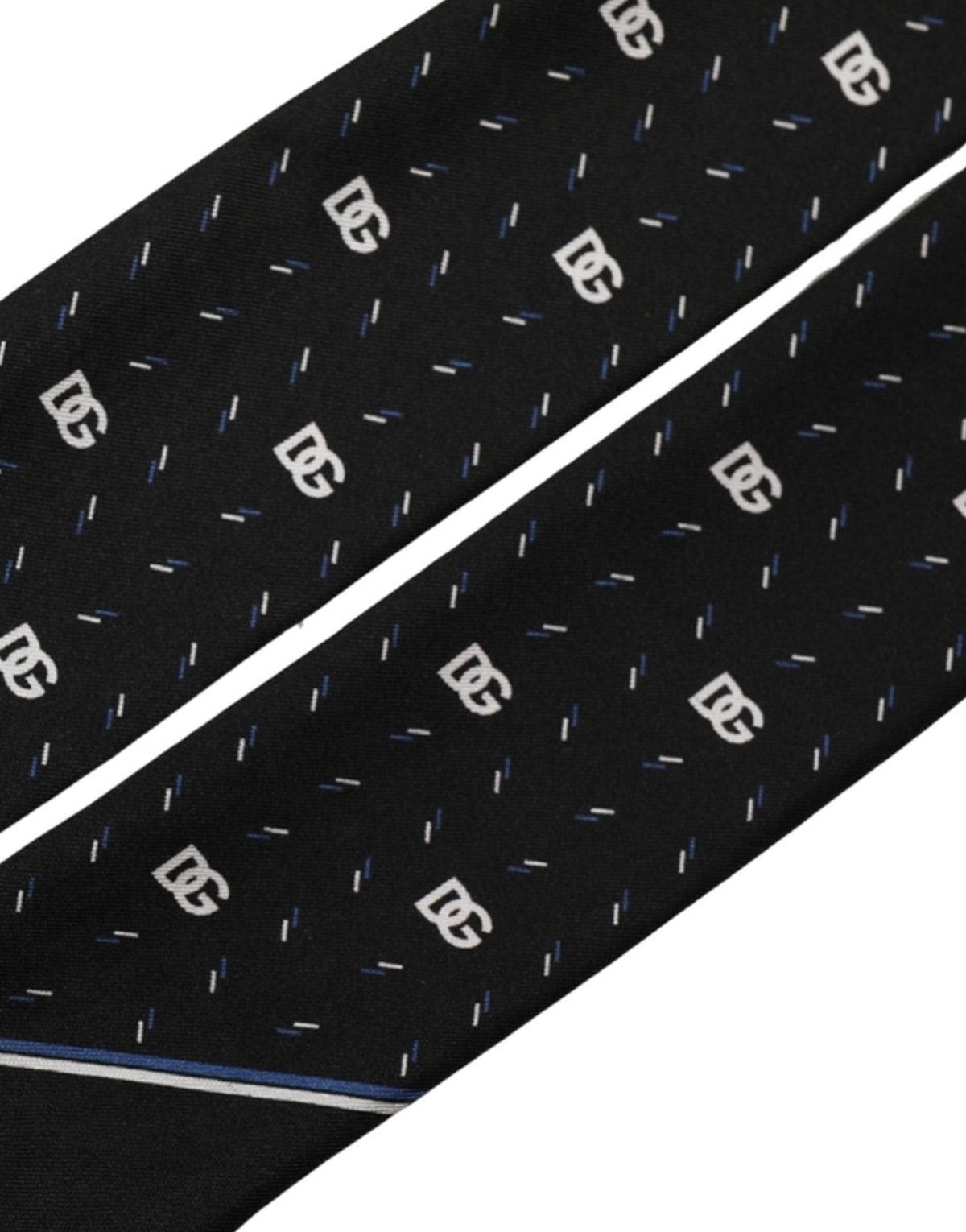 Dolce & Gabbana Black Silk DG Logo Men Skinny Shawl Men's Scarf
