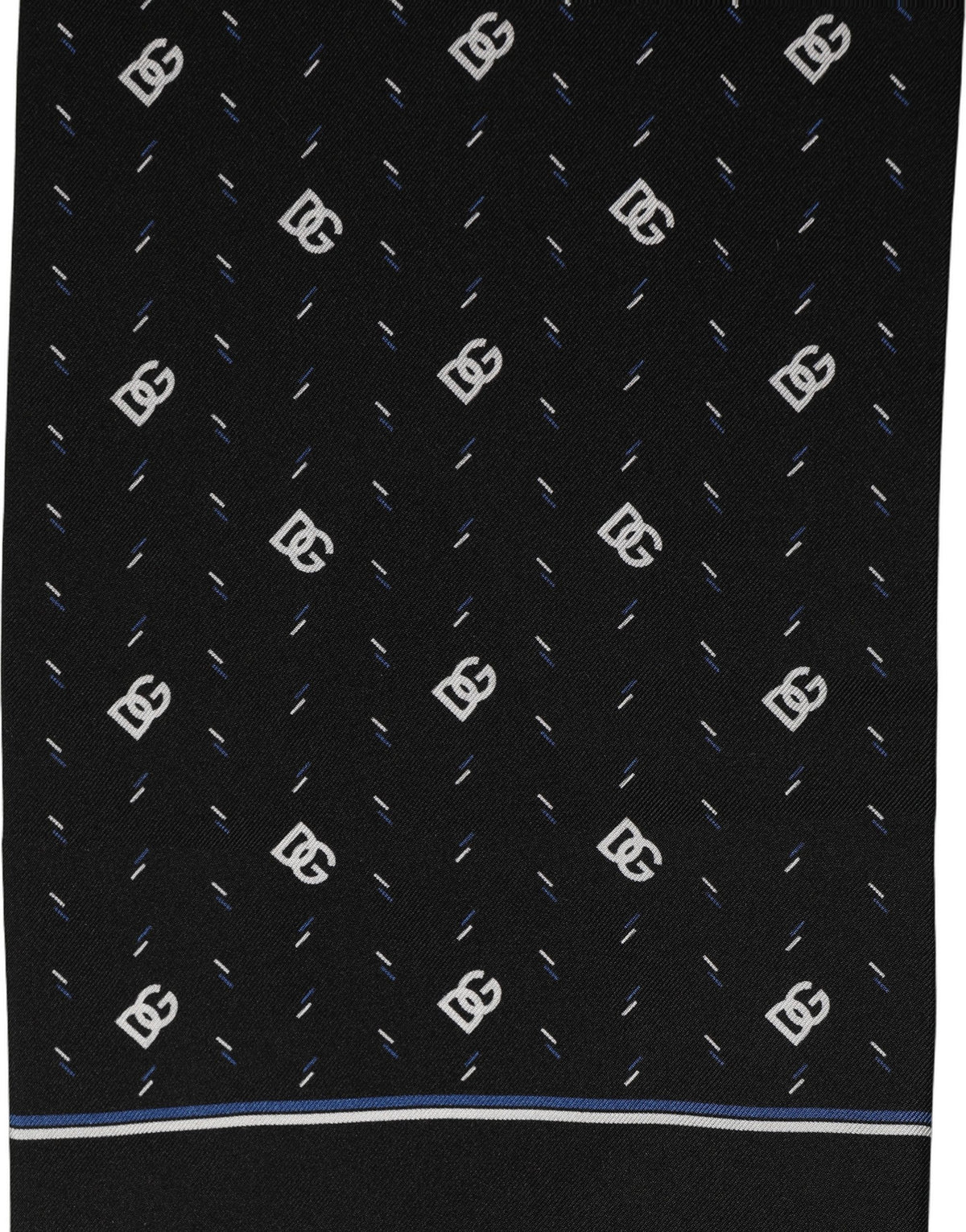 Dolce & Gabbana Black Silk DG Logo Men Fringed Shawl Men's Scarf