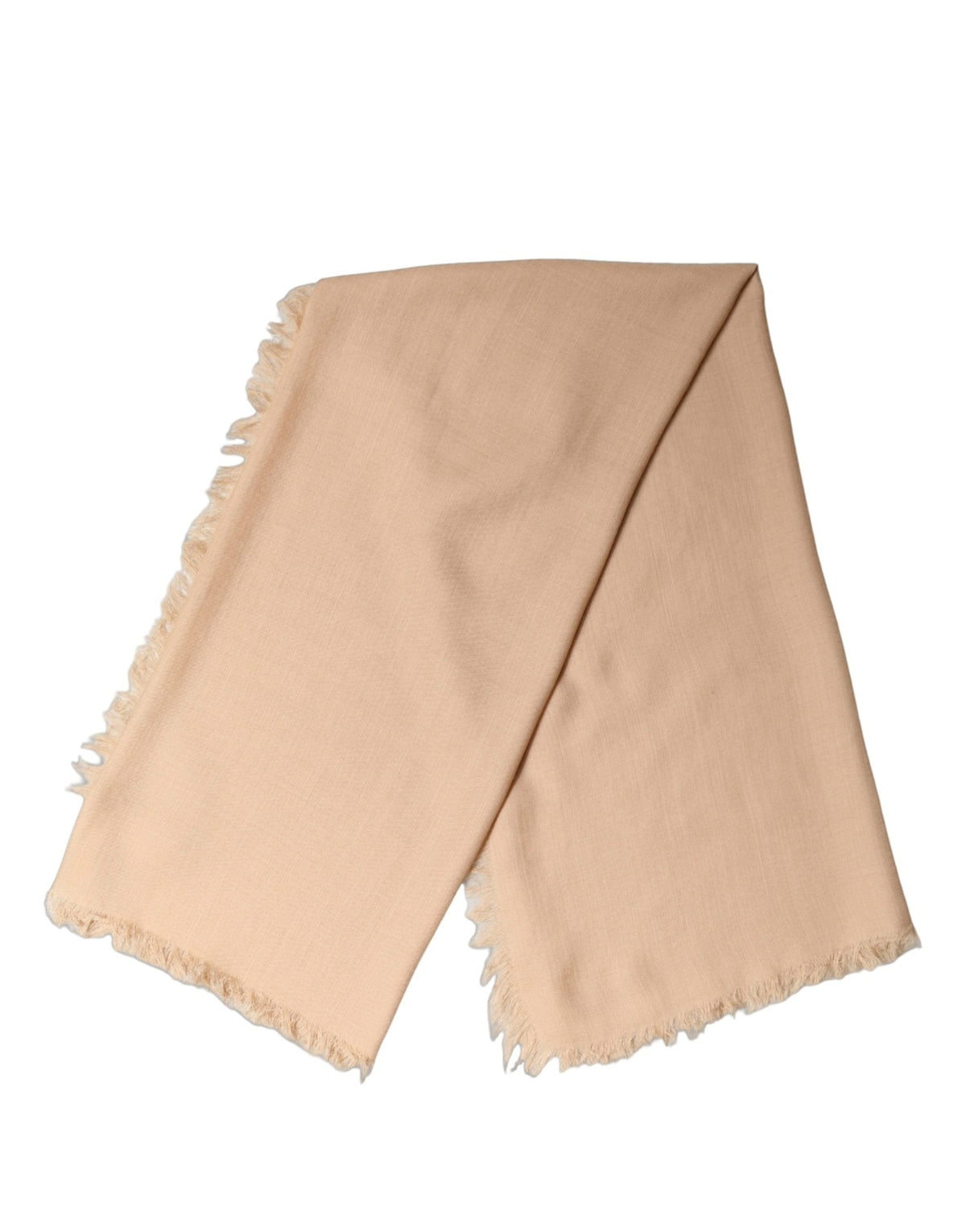 Dolce & Gabbana Beige Silk Wool Fringed Men Lace Stole Men's Scarf (Pre-Owned)