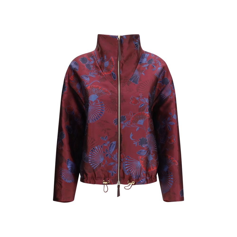 Giorgio Armani Bordeaux Polyester Full-Length Women's Jacket