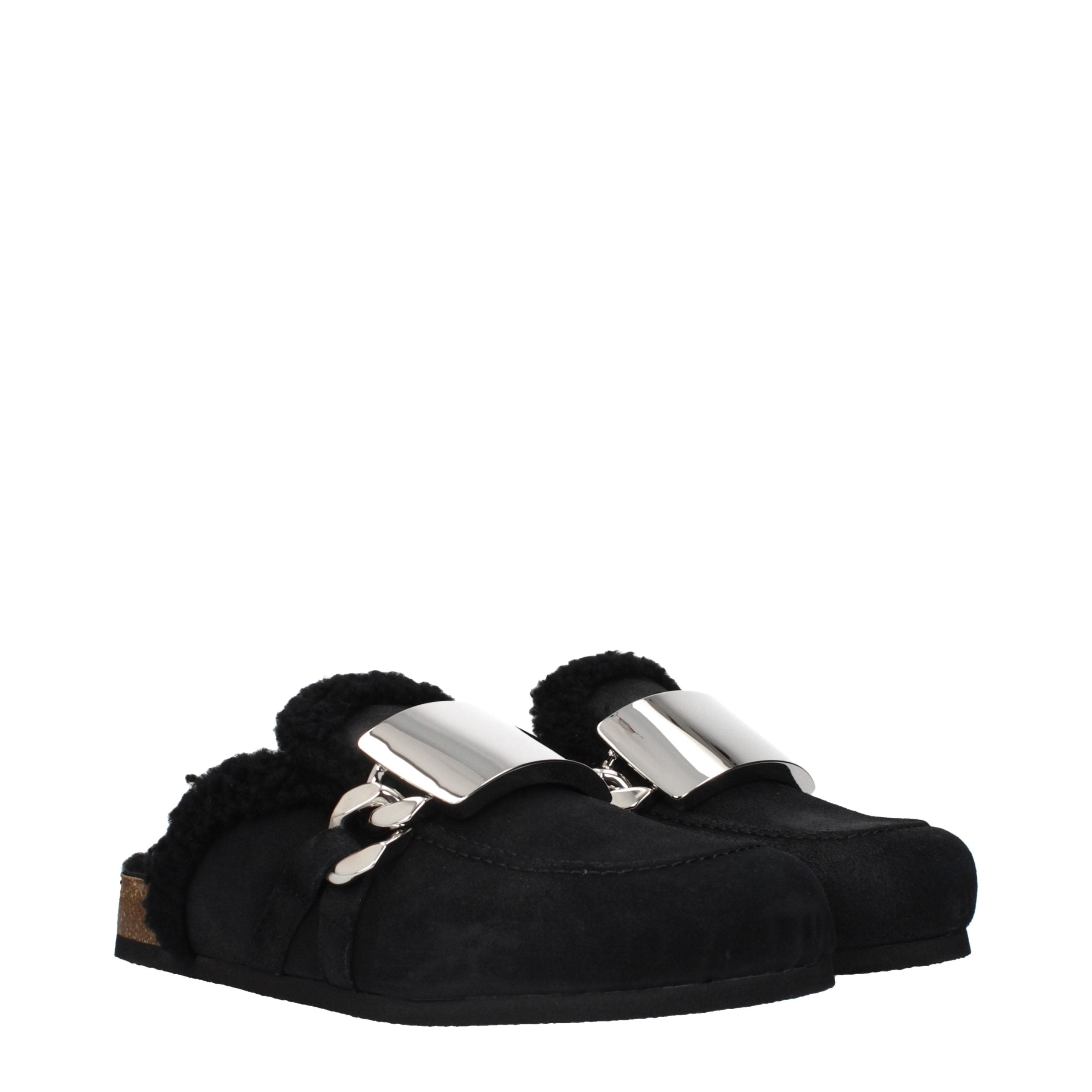 J.W.Anderson Black Leather Men's Slippers