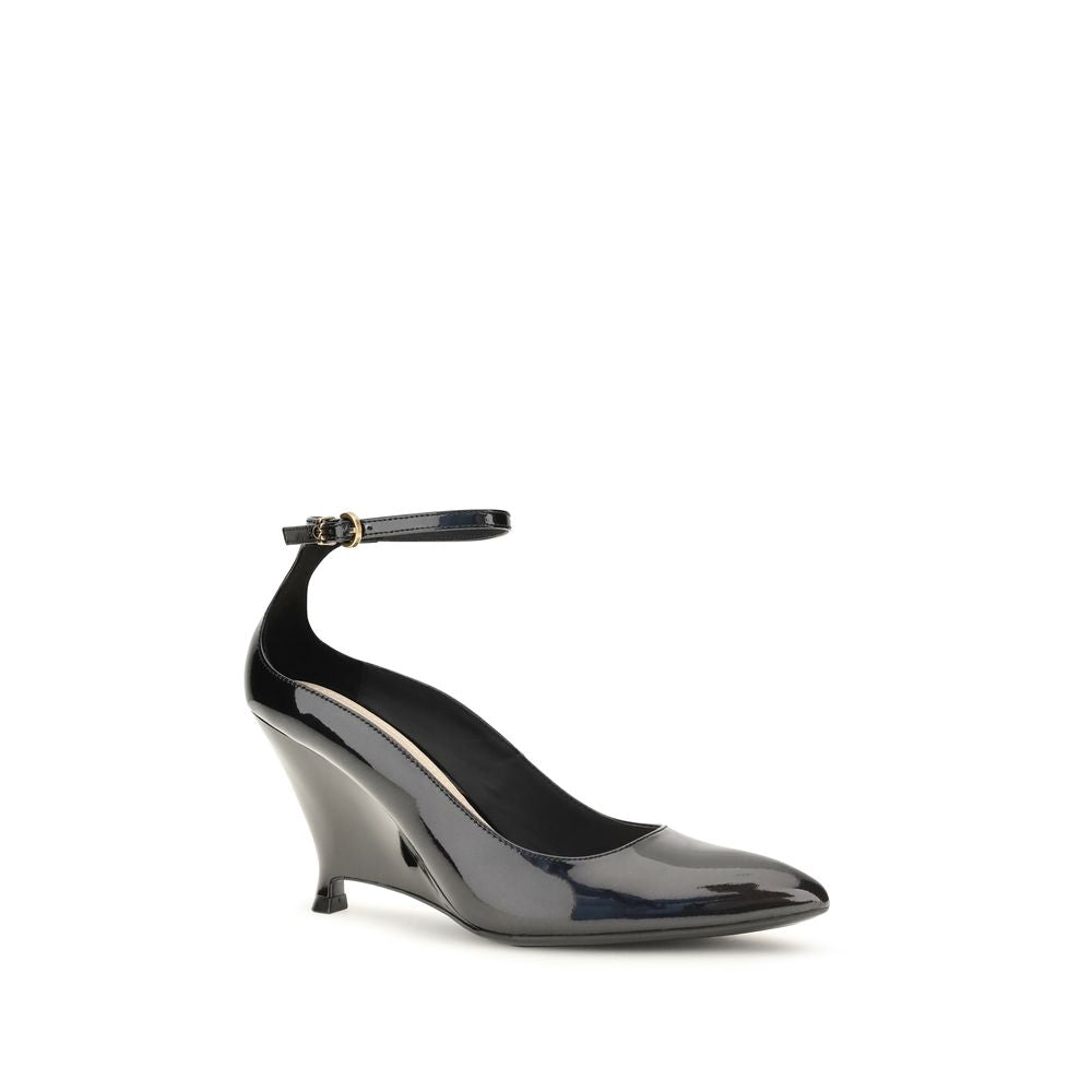 PINKO Black Calf Leather Bos Taurus Platform Women's Pumps
