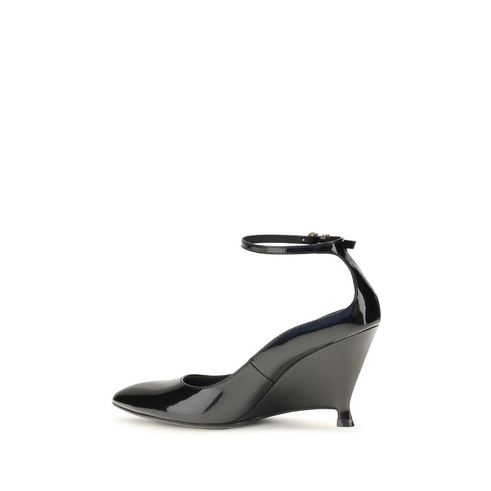PINKO Black Calf Leather Bos Taurus Platform Women's Pumps