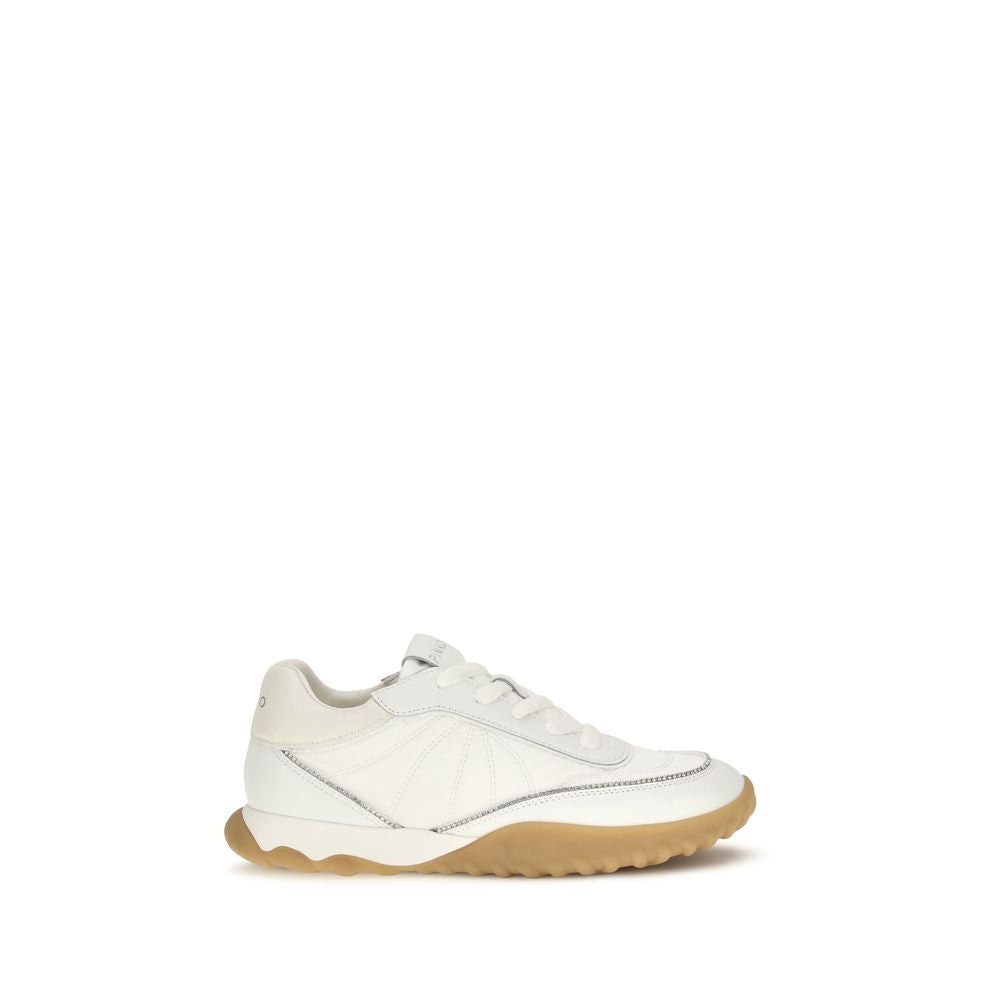 PINKO White Fabric Low Top Women's Sneakers