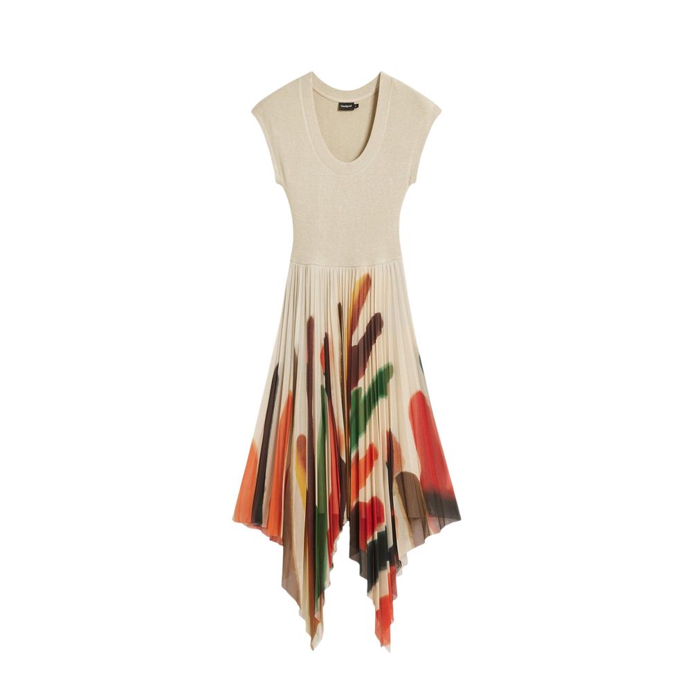Desigual Beige Polyester Long Women's Dress