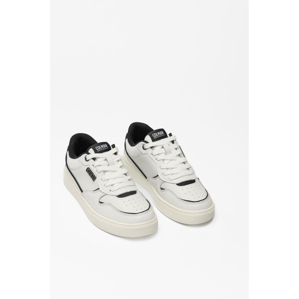 Colmar Black And White Leather Low Top Men's Sneakers