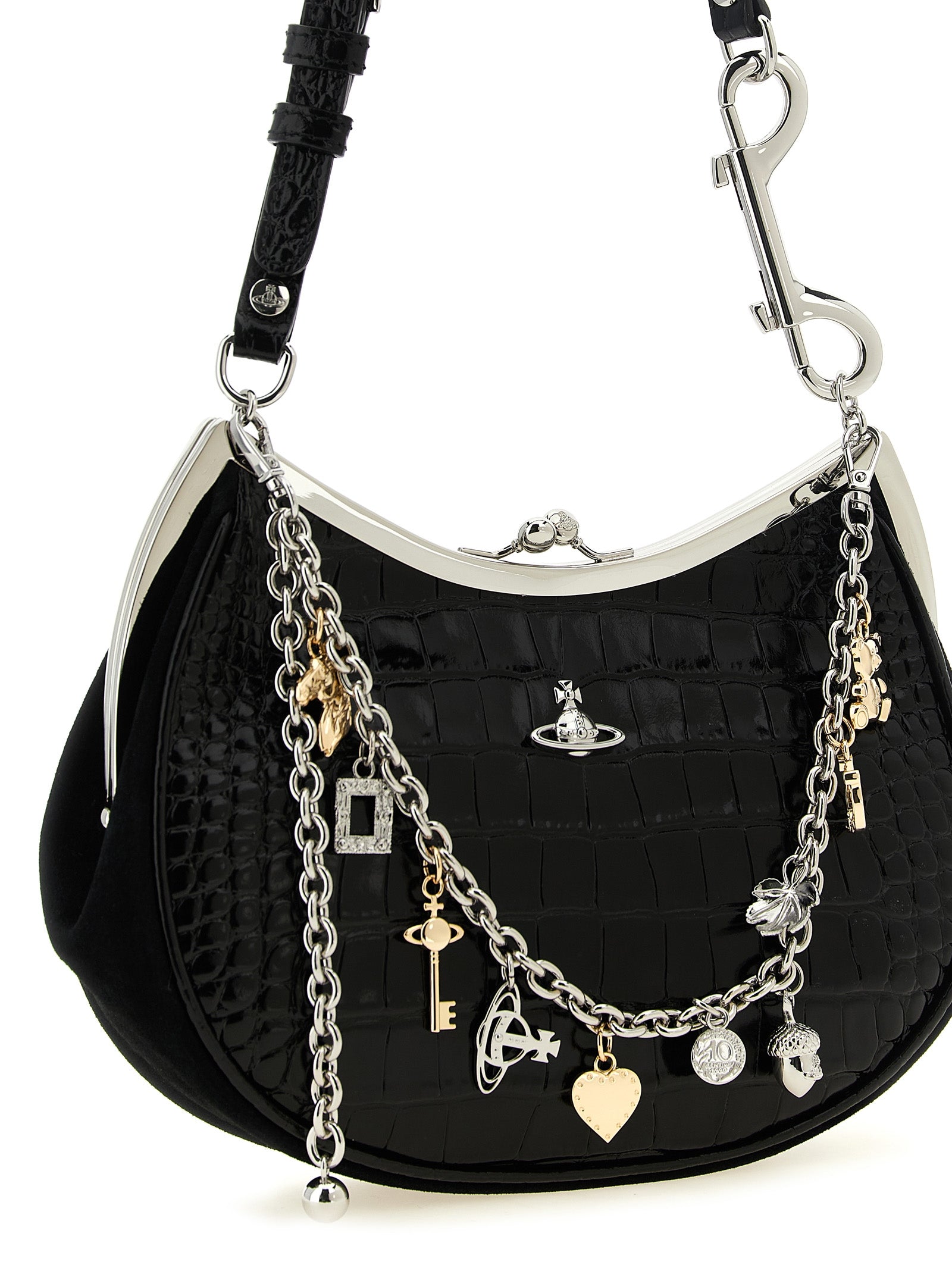 Vivienne Westwood Black Calfskin Shoulder Women's Bag