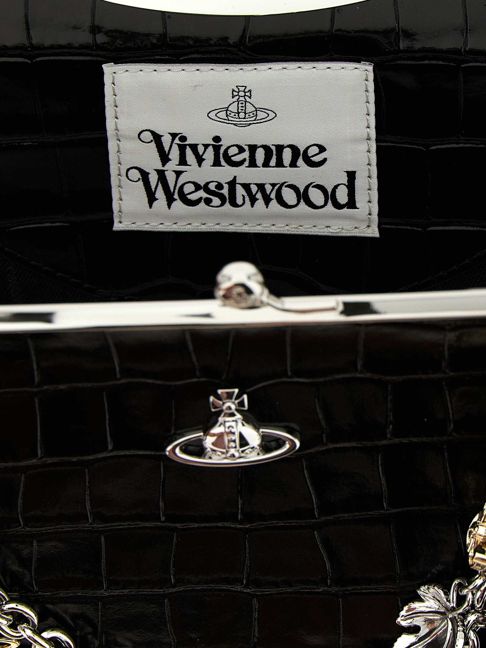 Vivienne Westwood Black Calfskin Shoulder Women's Bag