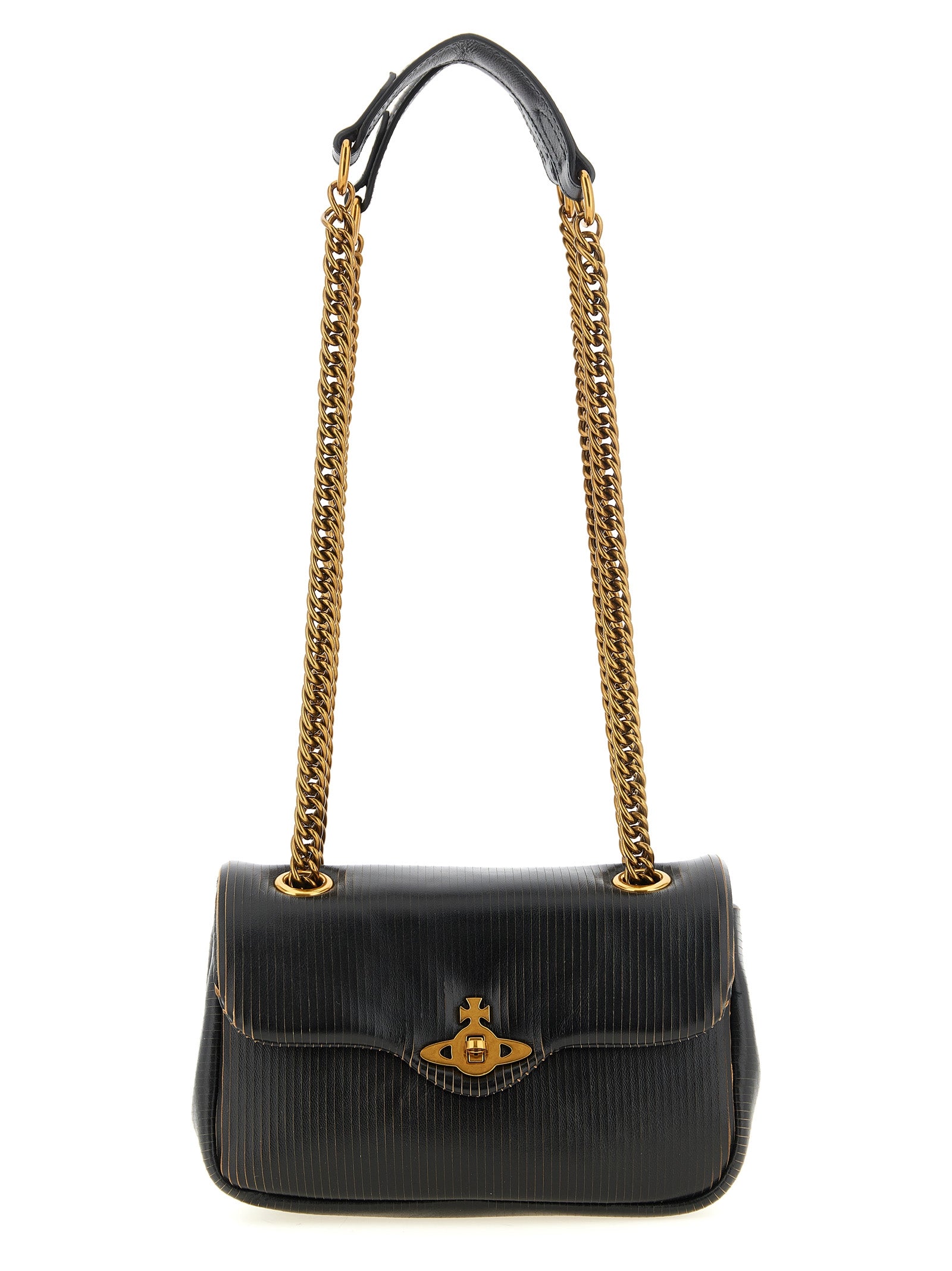 Vivienne Westwood Black Calfskin Shoulder Women's Bag