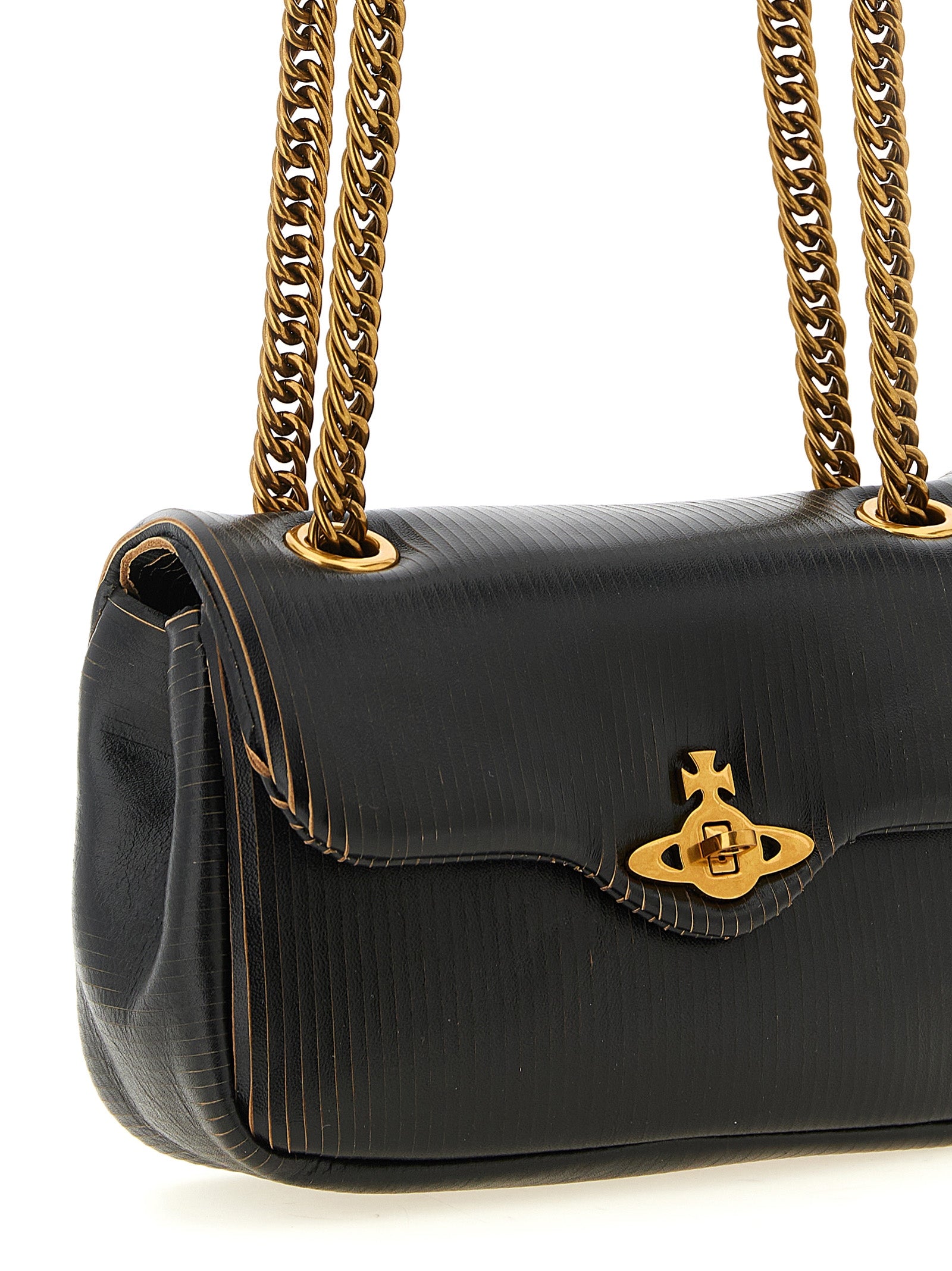 Vivienne Westwood Black Calfskin Shoulder Women's Bag