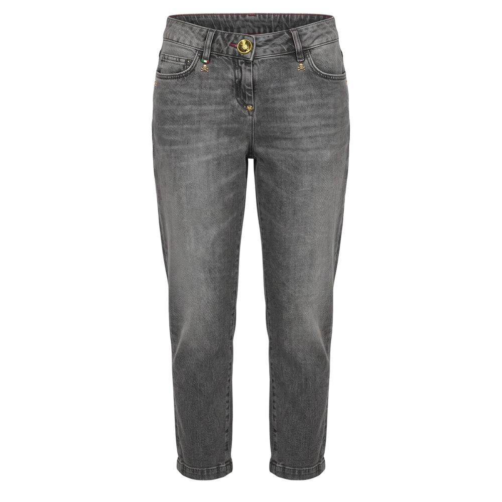 Philipp Plein Grey Cotton Women Women's Jeans