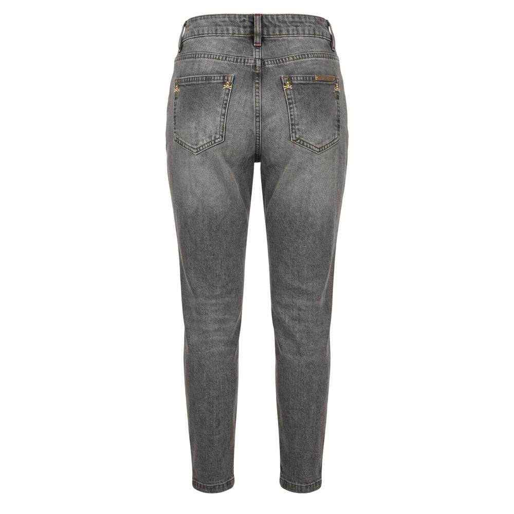 Philipp Plein Grey Cotton Women Women's Jeans