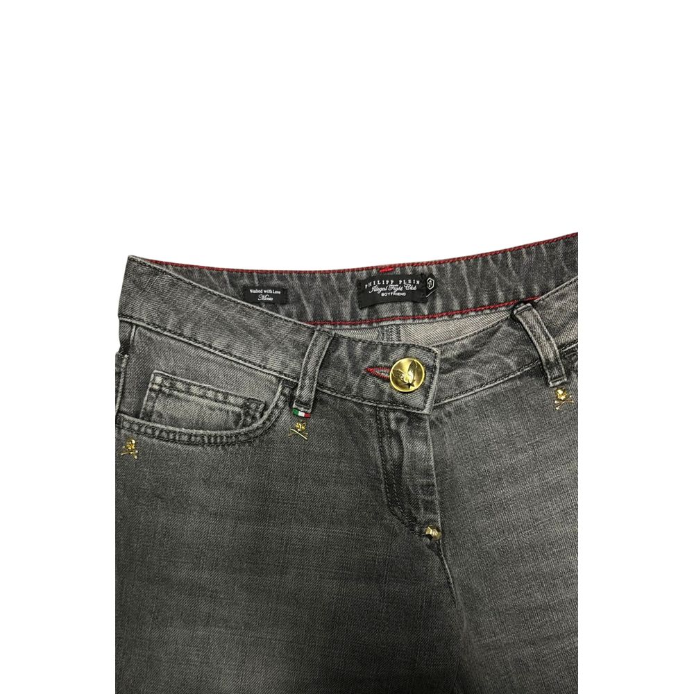 Philipp Plein Grey Cotton Women Women's Jeans