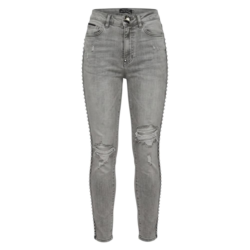 Philipp Plein Grey Cotton Women Women's Pants