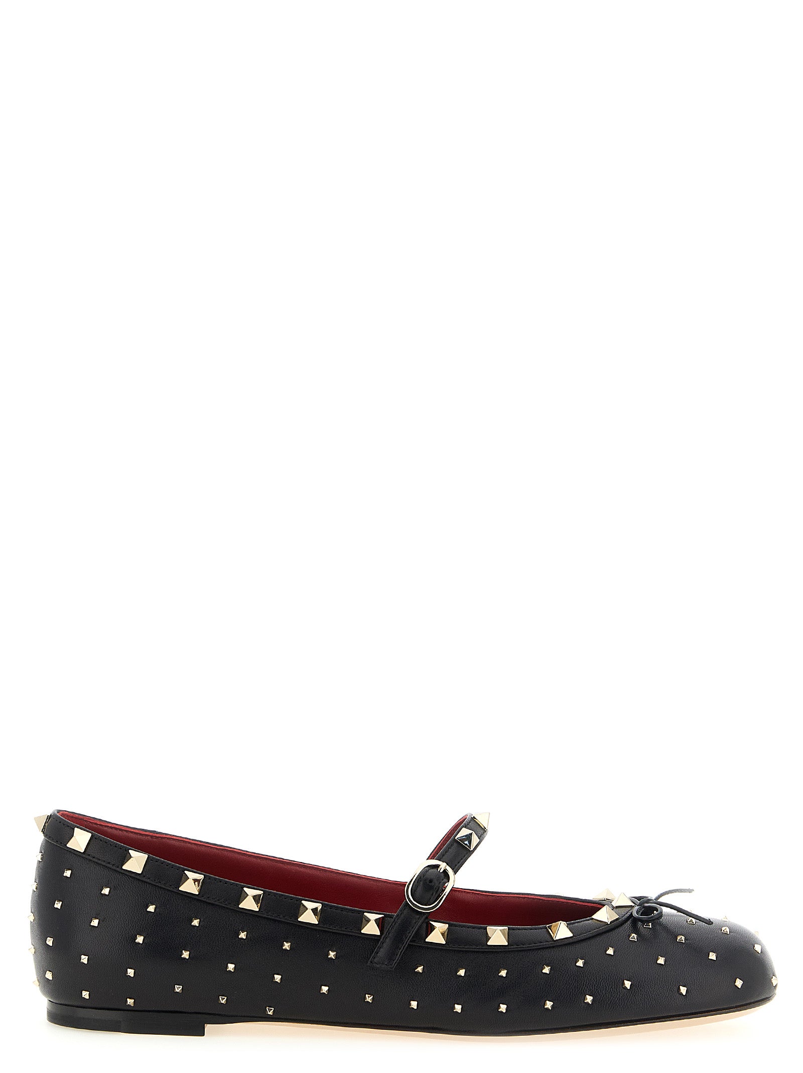 Valentino Garavani Black Lamb Leather Ballet Women's Flats