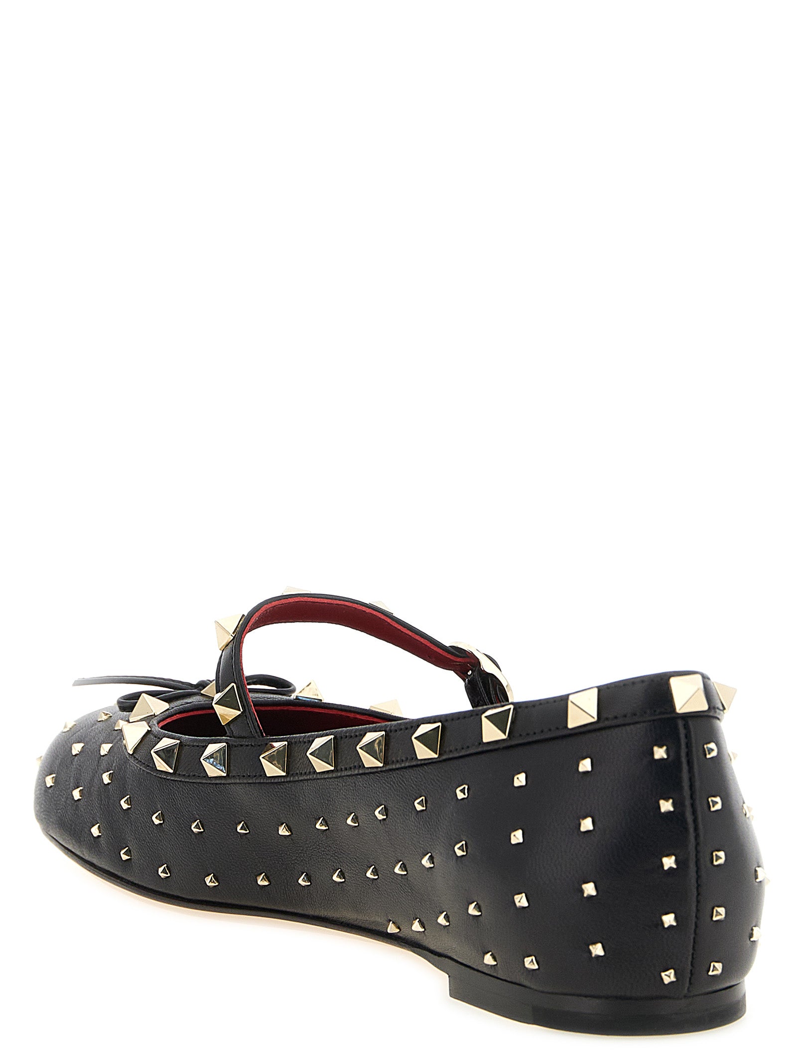 Valentino Garavani Black Lamb Leather Ballet Women's Flats