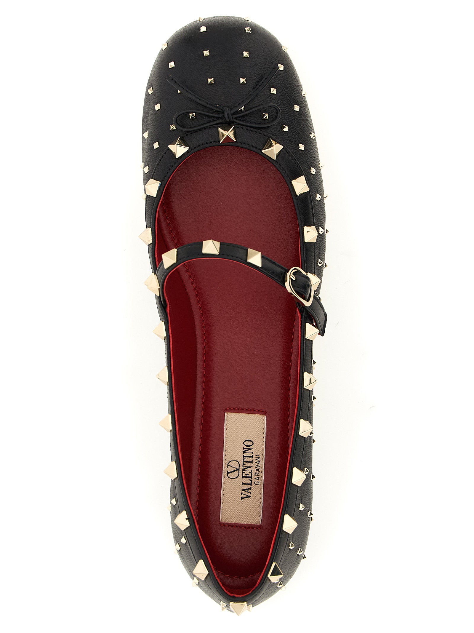Valentino Garavani Black Lamb Leather Ballet Women's Flats