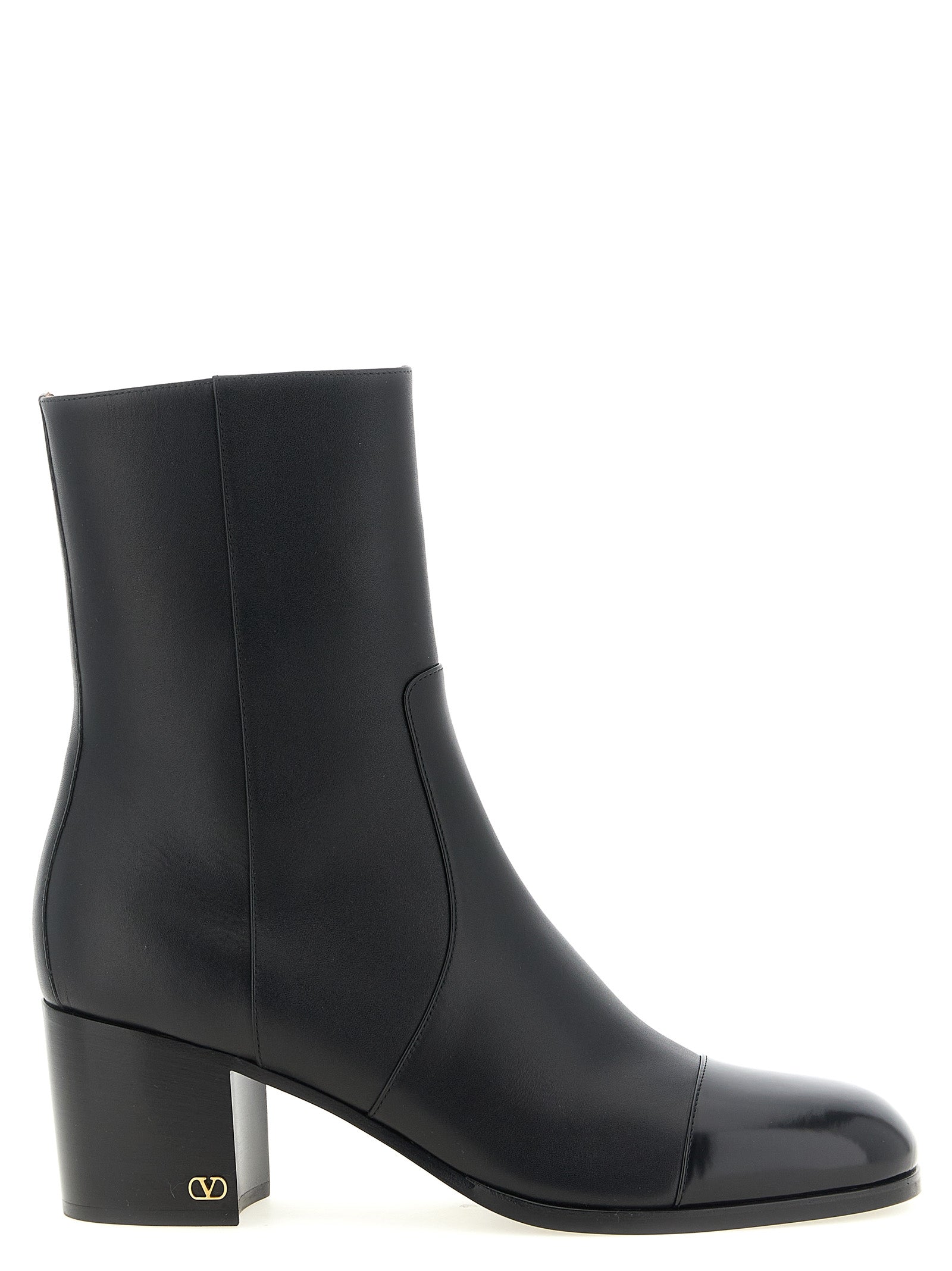 Valentino Garavani Black Calfskin Ankle Women's Boots