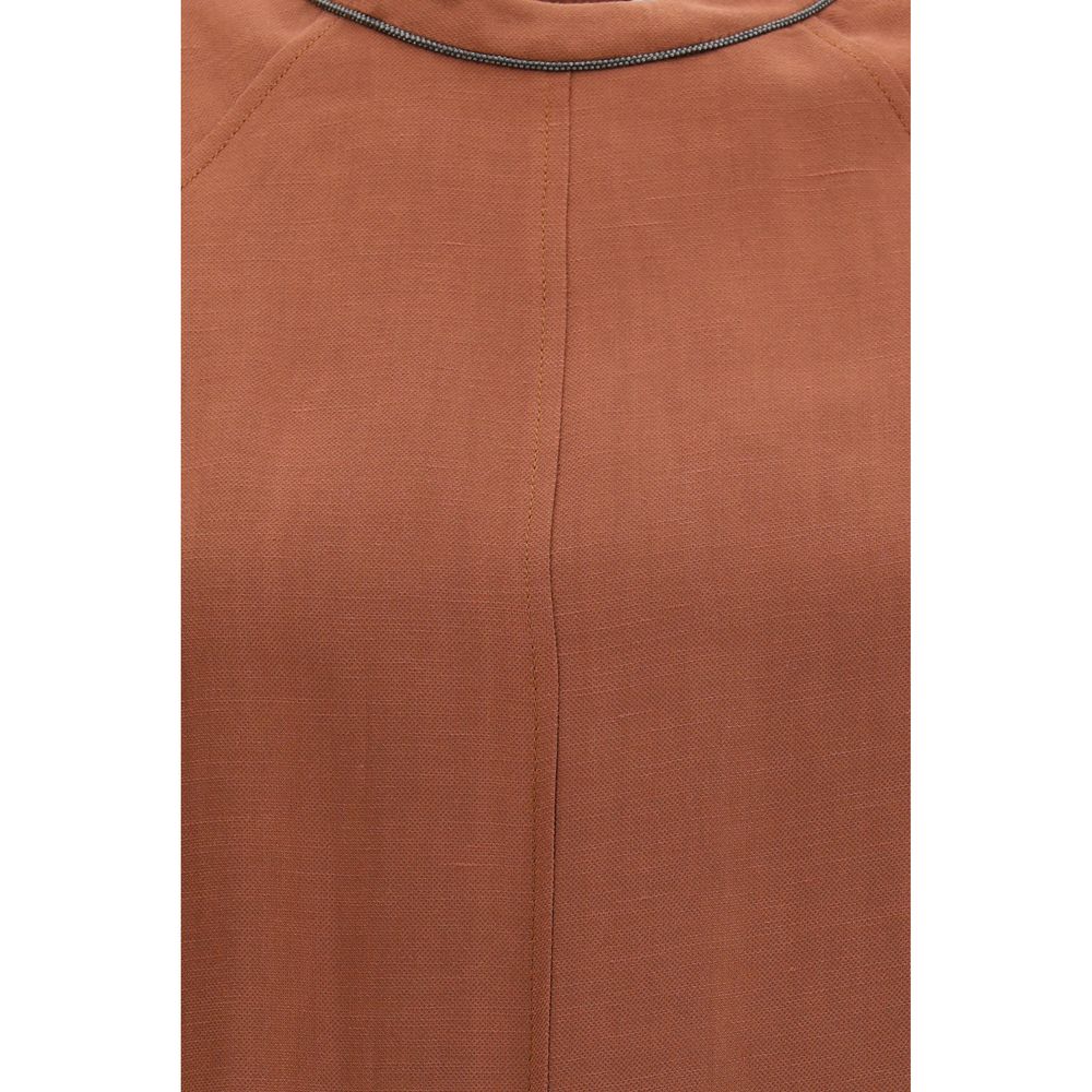 Brunello Cucinelli Brown Viscose Casual Women's Dress