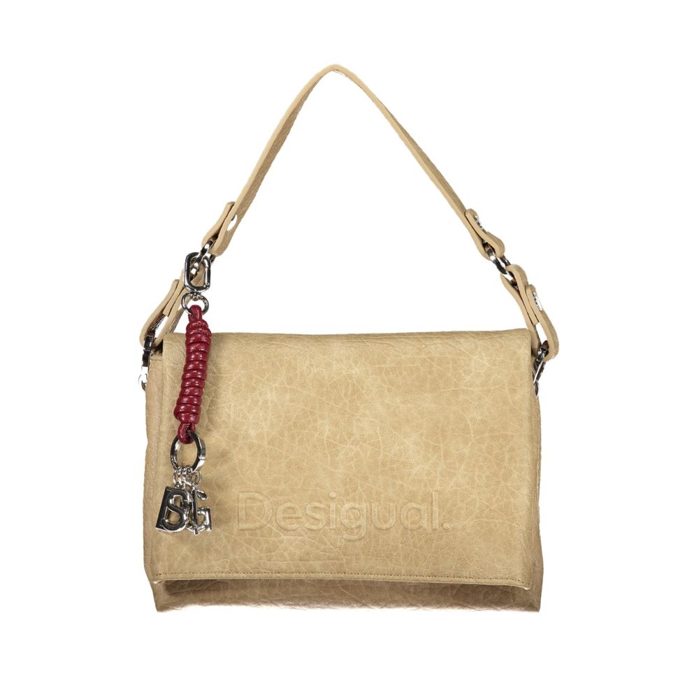 Desigual Beige Polyurethane Women's Bag with Removable Strap and Women's Compartments