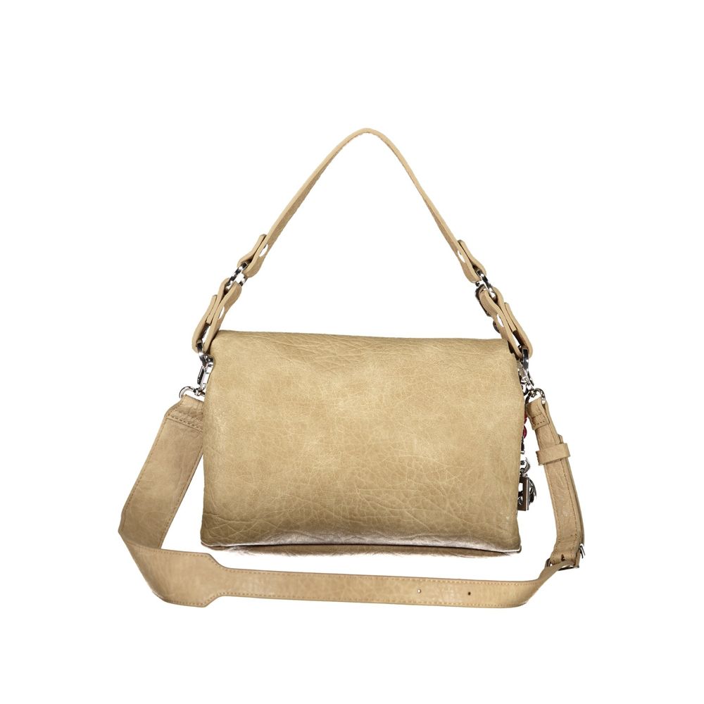 Desigual Beige Polyurethane Women's Bag with Removable Strap and Women's Compartments