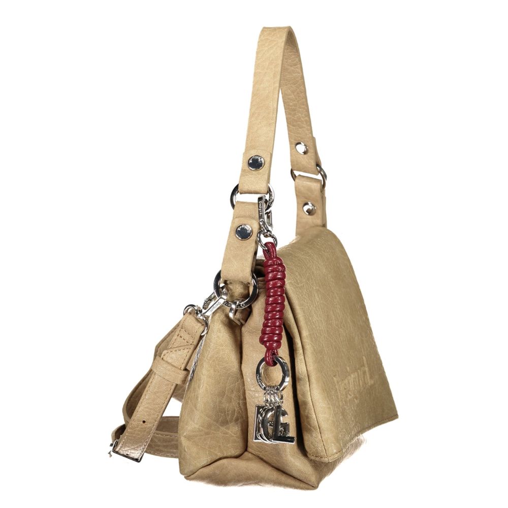 Desigual Beige Polyurethane Women's Bag with Removable Strap and Women's Compartments