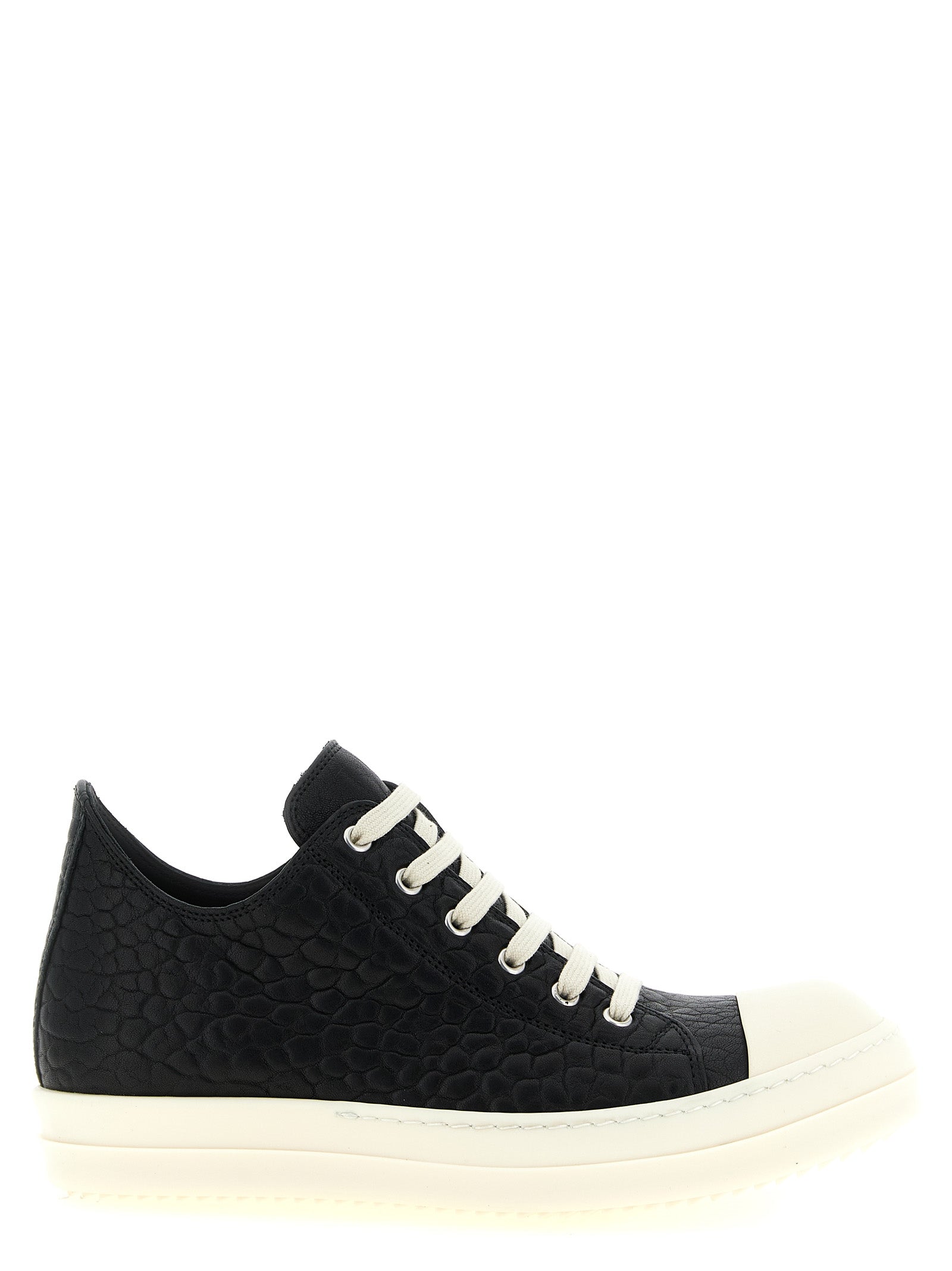 Rick Owens Bicolor Lamb Leather Low Top Men's Sneakers