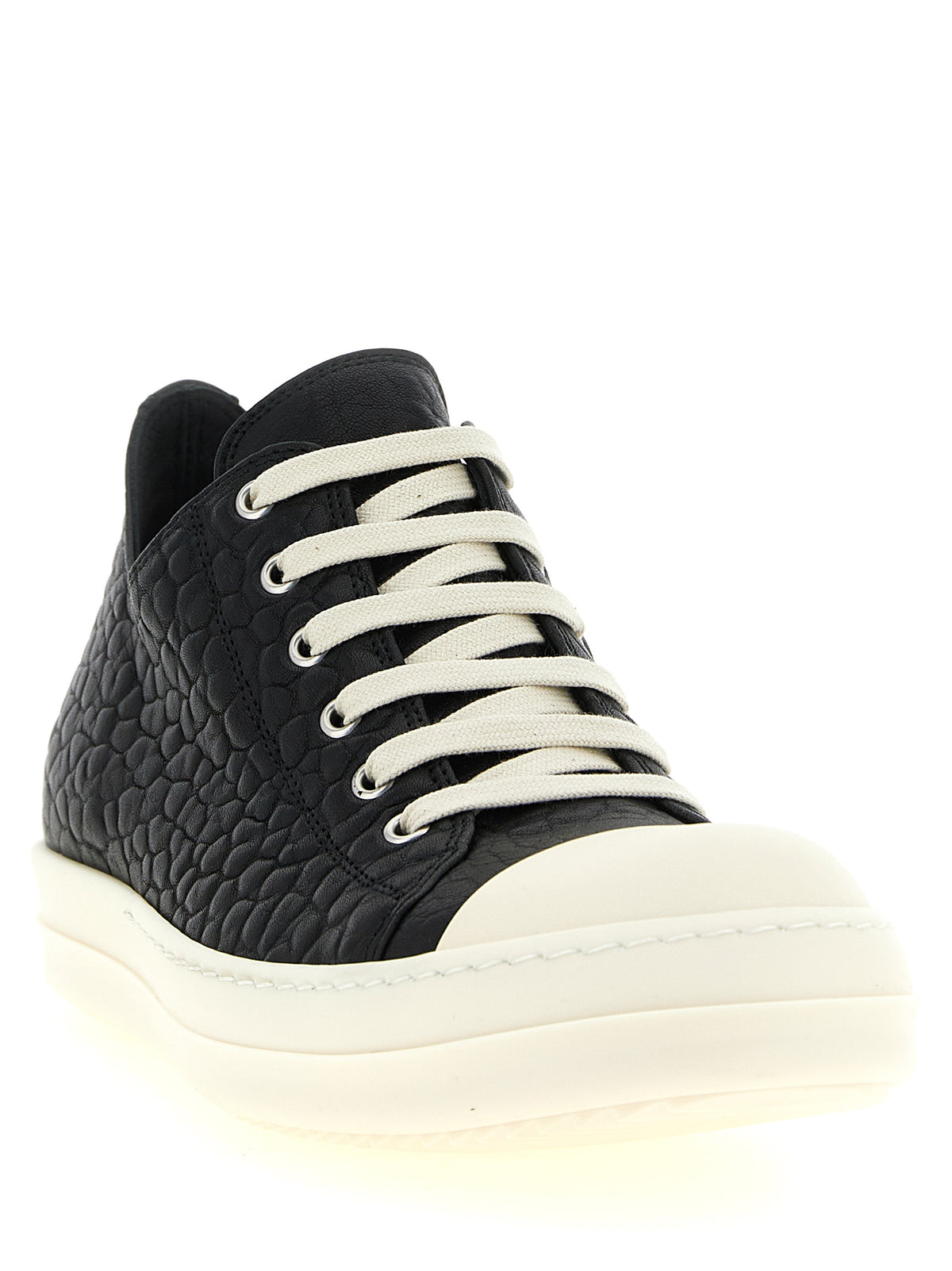 Rick Owens Bicolor Lamb Leather Low Top Men's Sneakers