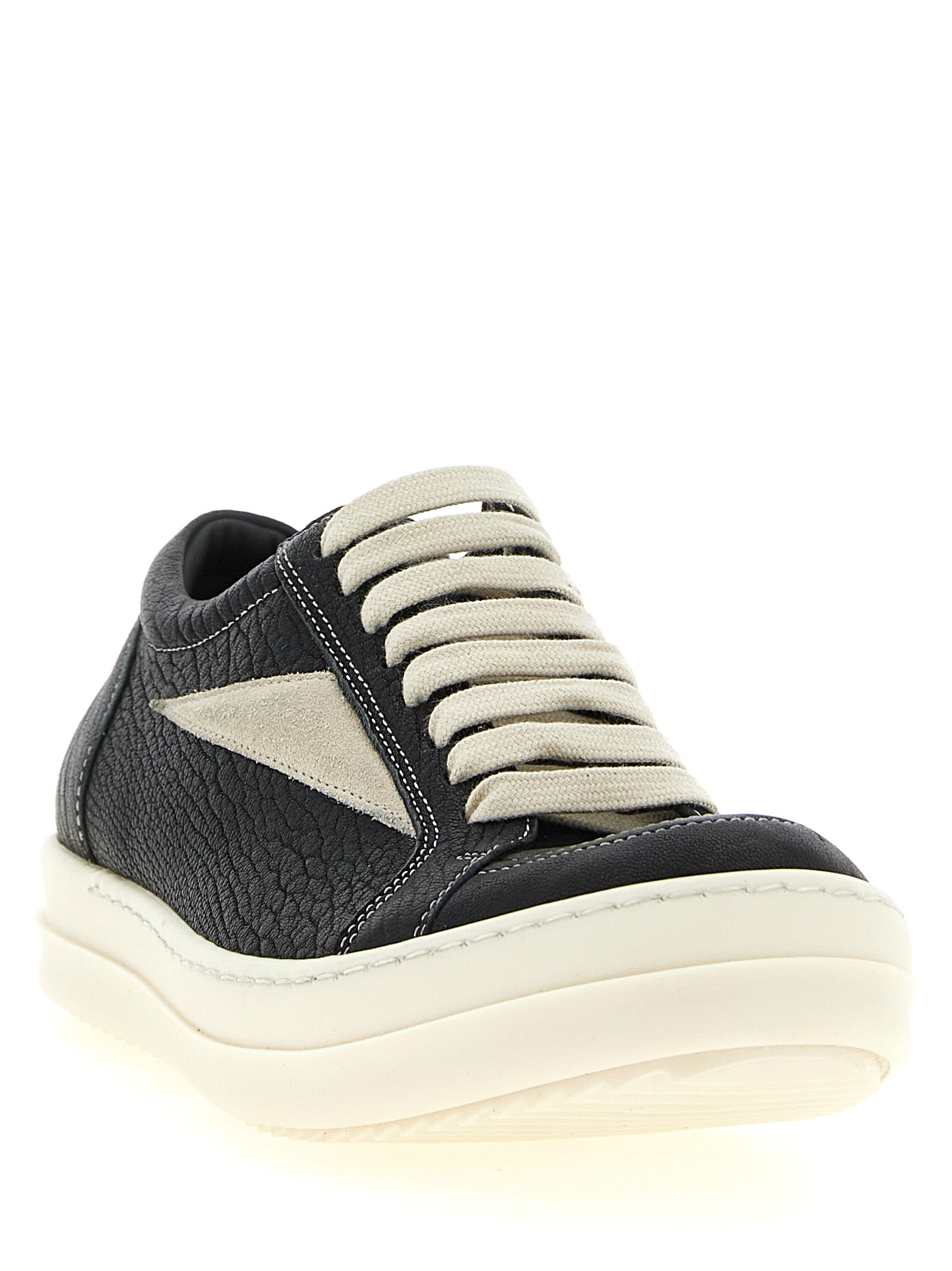 Rick Owens Bicolor Lamb Leather Low Top Women's Sneakers