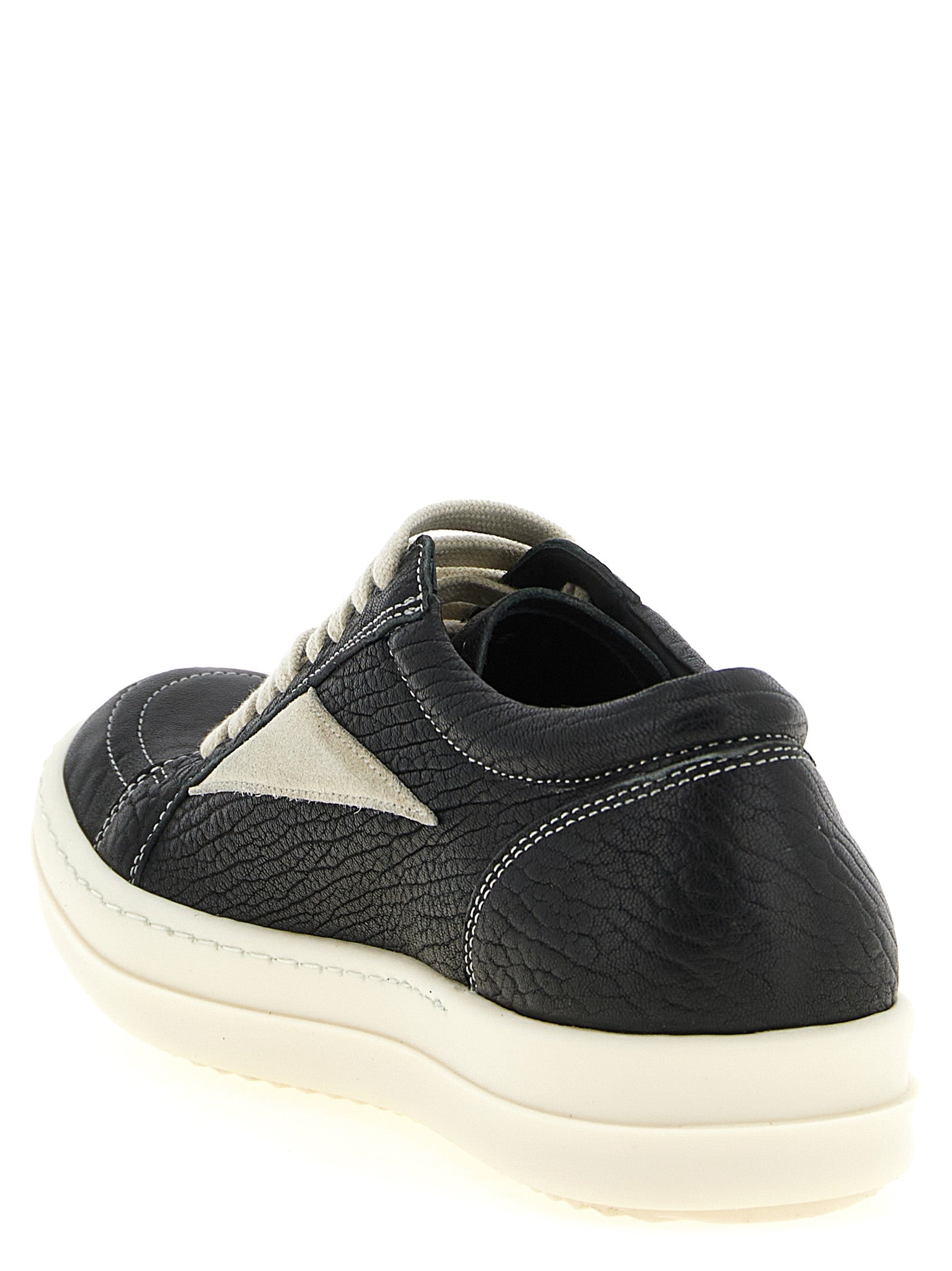Rick Owens Bicolor Lamb Leather Low Top Women's Sneakers