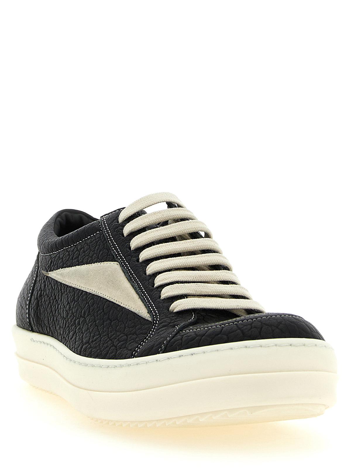 Rick Owens Bicolor Lamb Leather Low Top Men's Sneakers