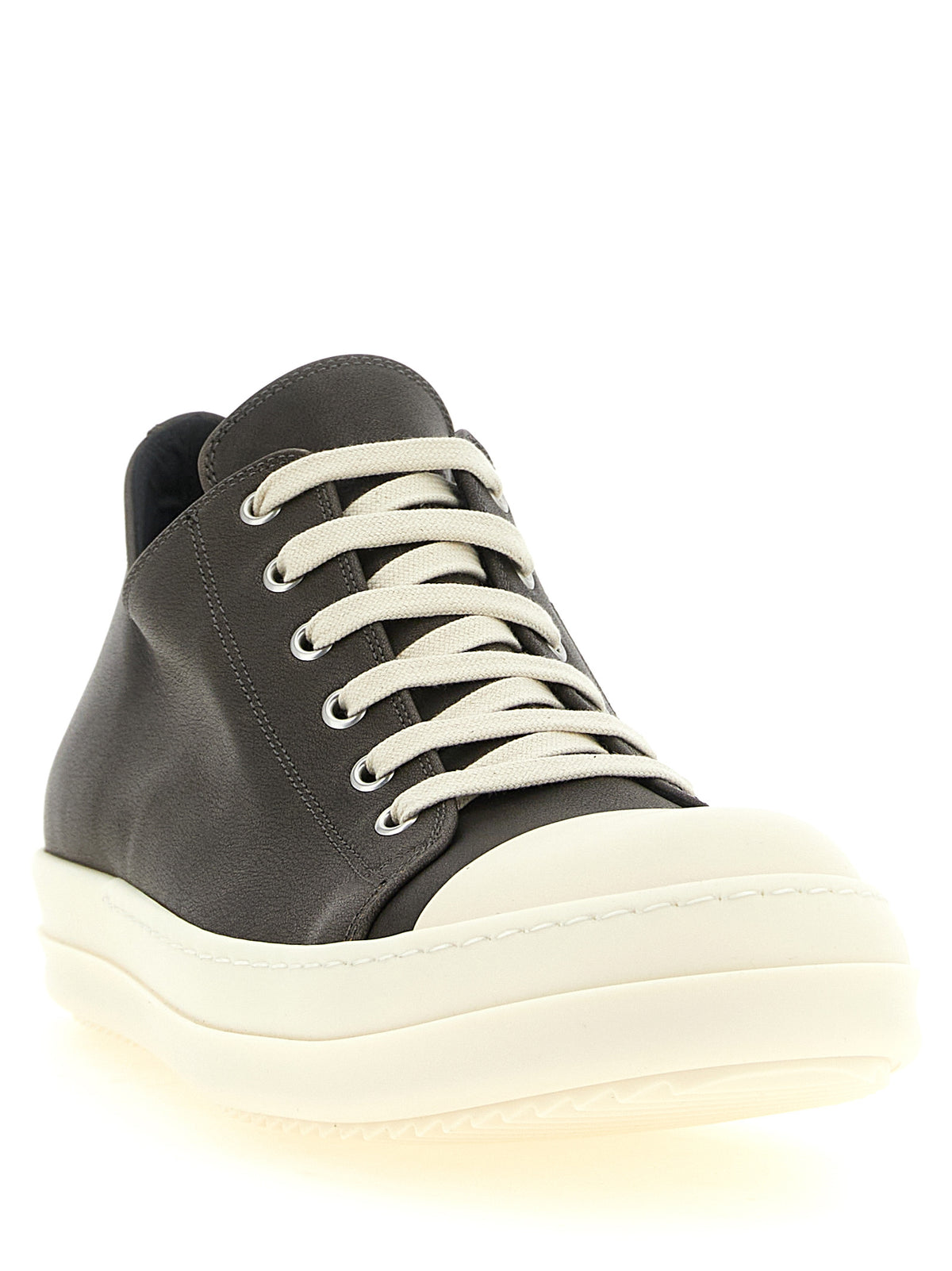Rick Owens Black Calfskin Low Top Men's Sneakers