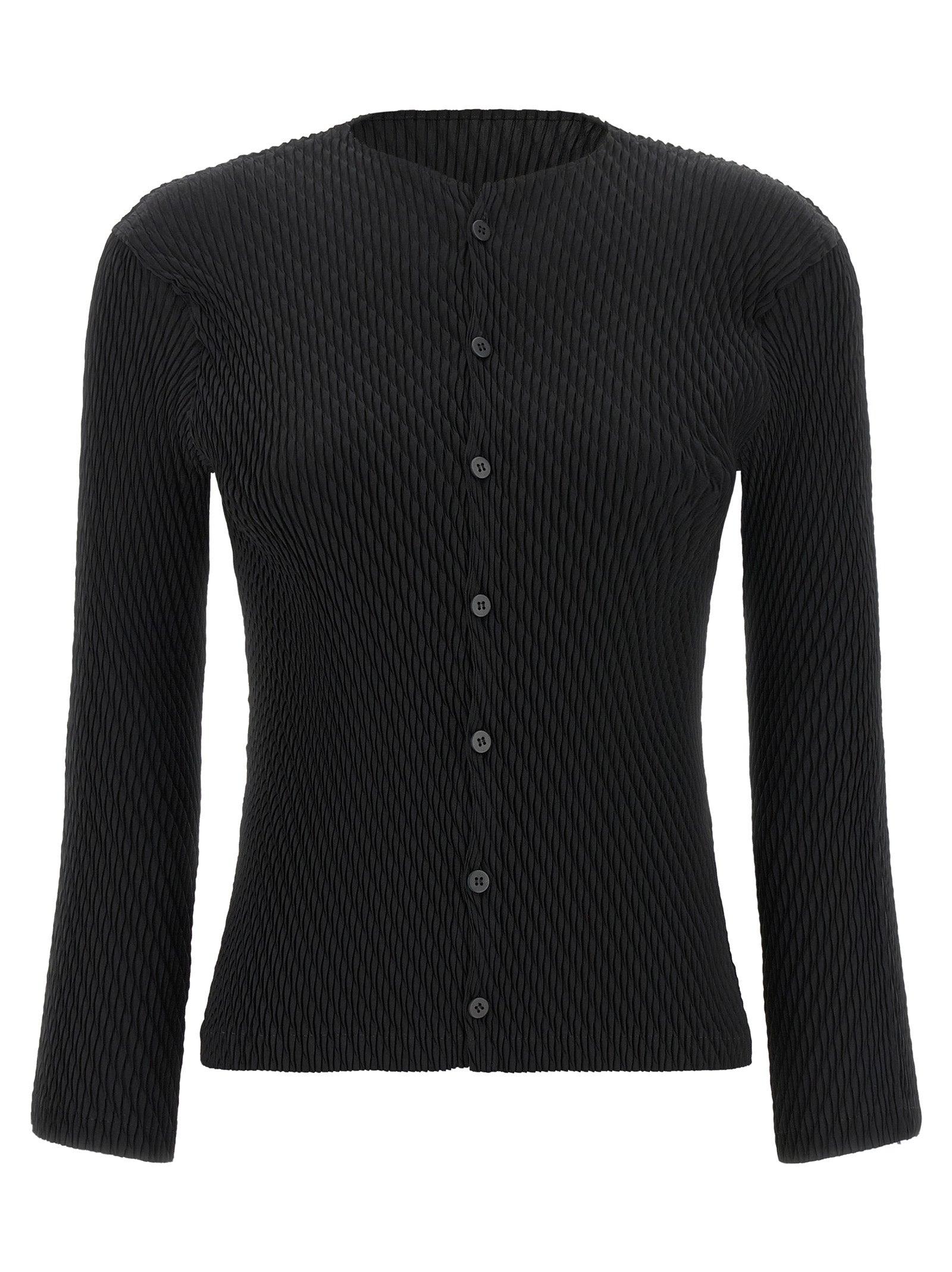 Issey Miyake Black Polyester Women's Cardigan