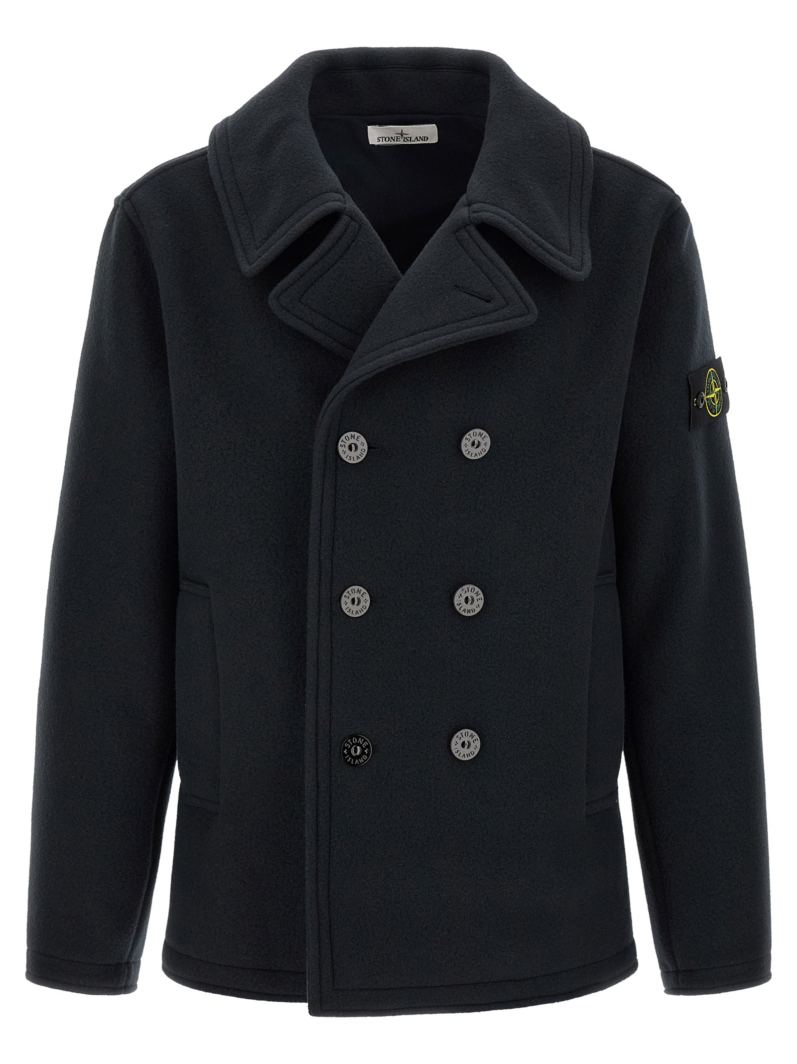 Stone Island Blue Cotton Men's Coat