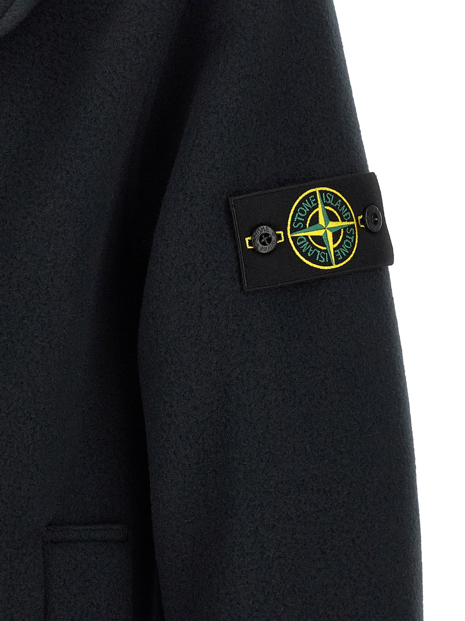 Stone Island Blue Cotton Men's Coat