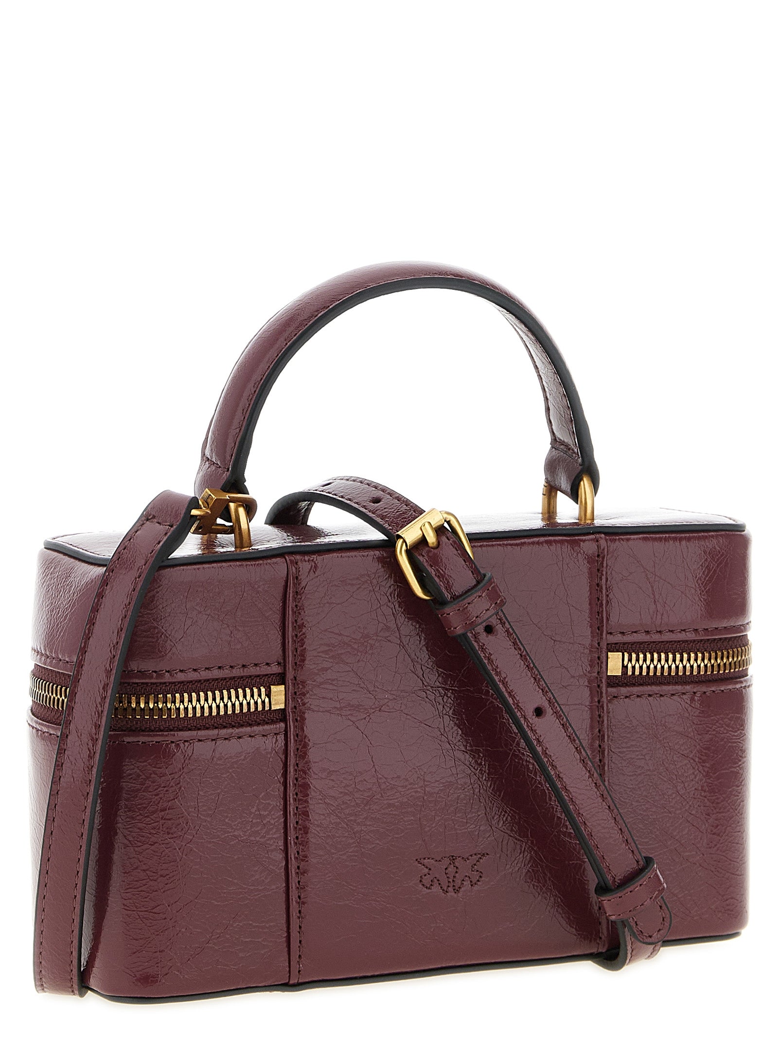 PINKO Bordeaux Calfskin Crossbody Women's Bag