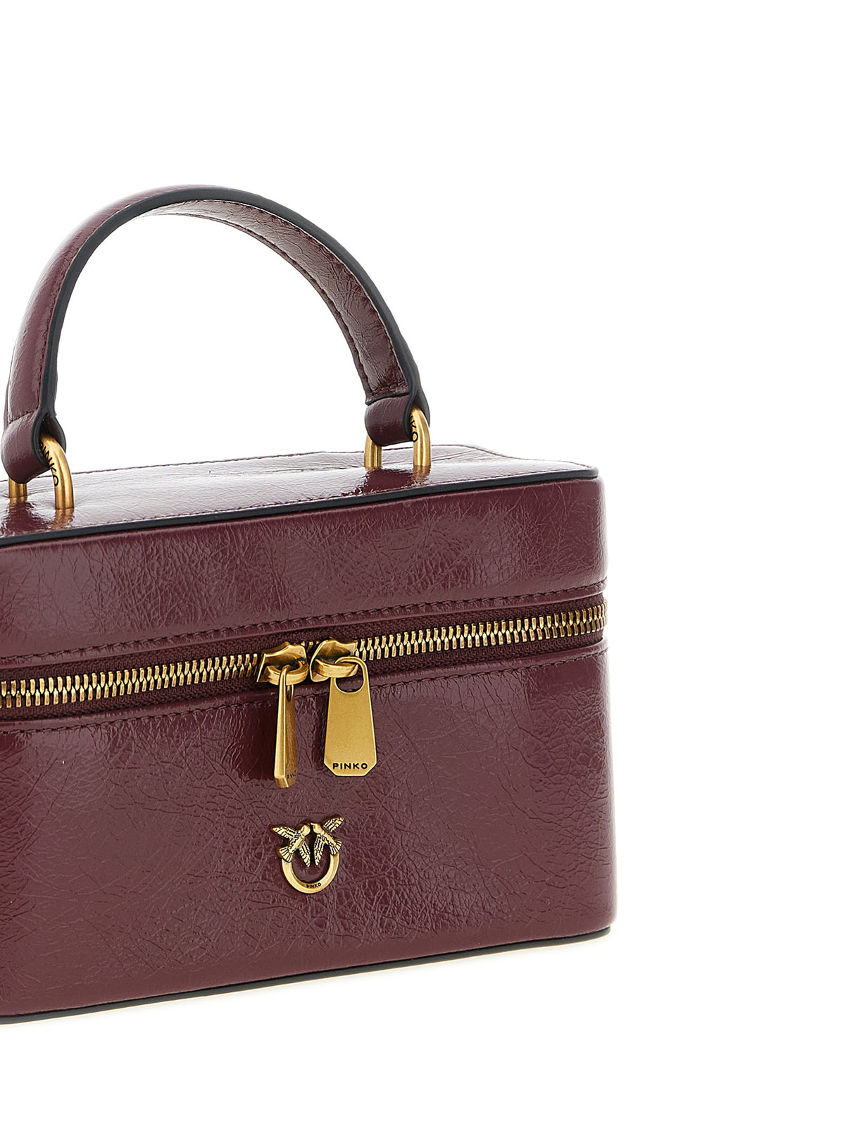 PINKO Bordeaux Calfskin Crossbody Women's Bag
