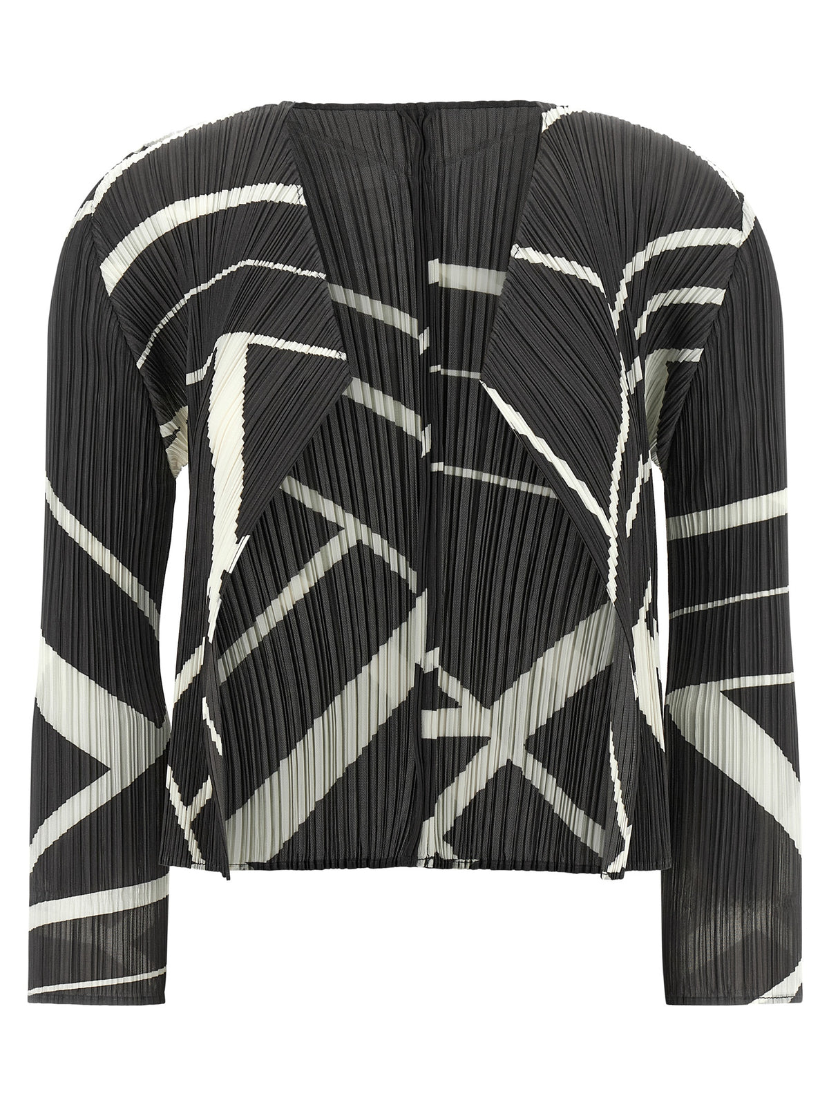 PLEATS PLEASE ISSEY MIYAKE Bicolor Polyester Women's Cardigan
