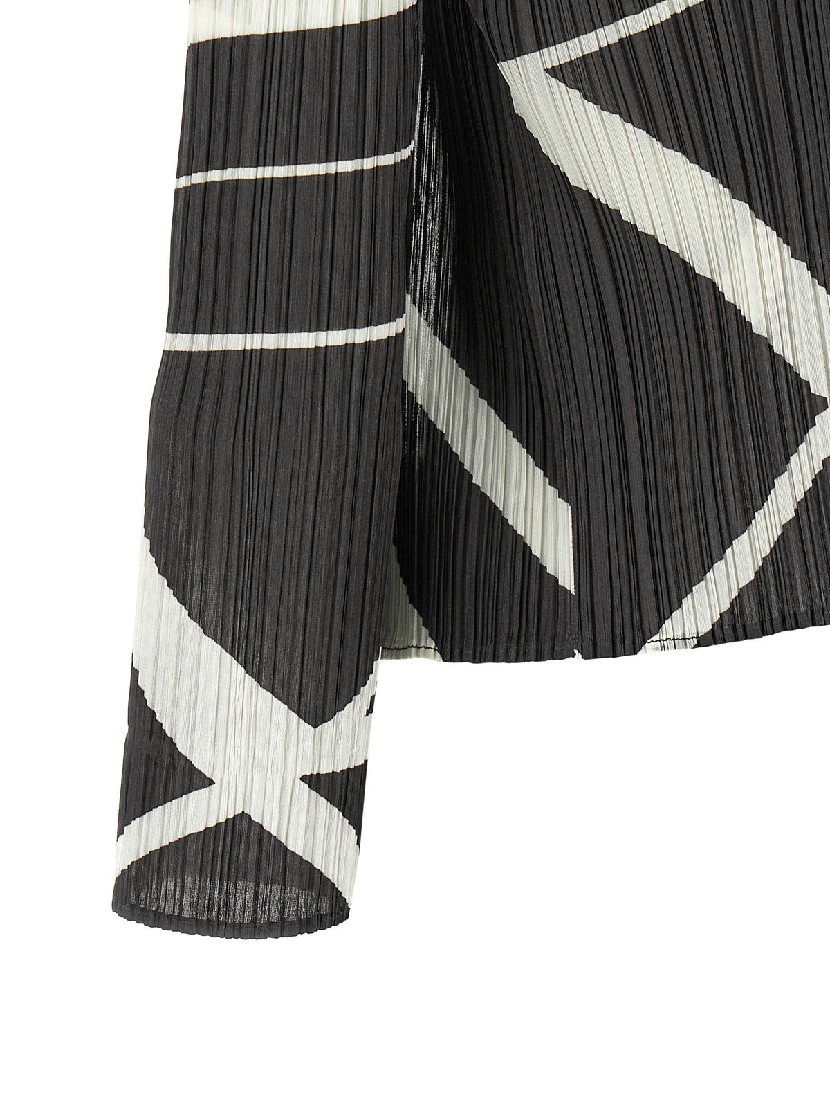 PLEATS PLEASE ISSEY MIYAKE Bicolor Polyester Women's Cardigan