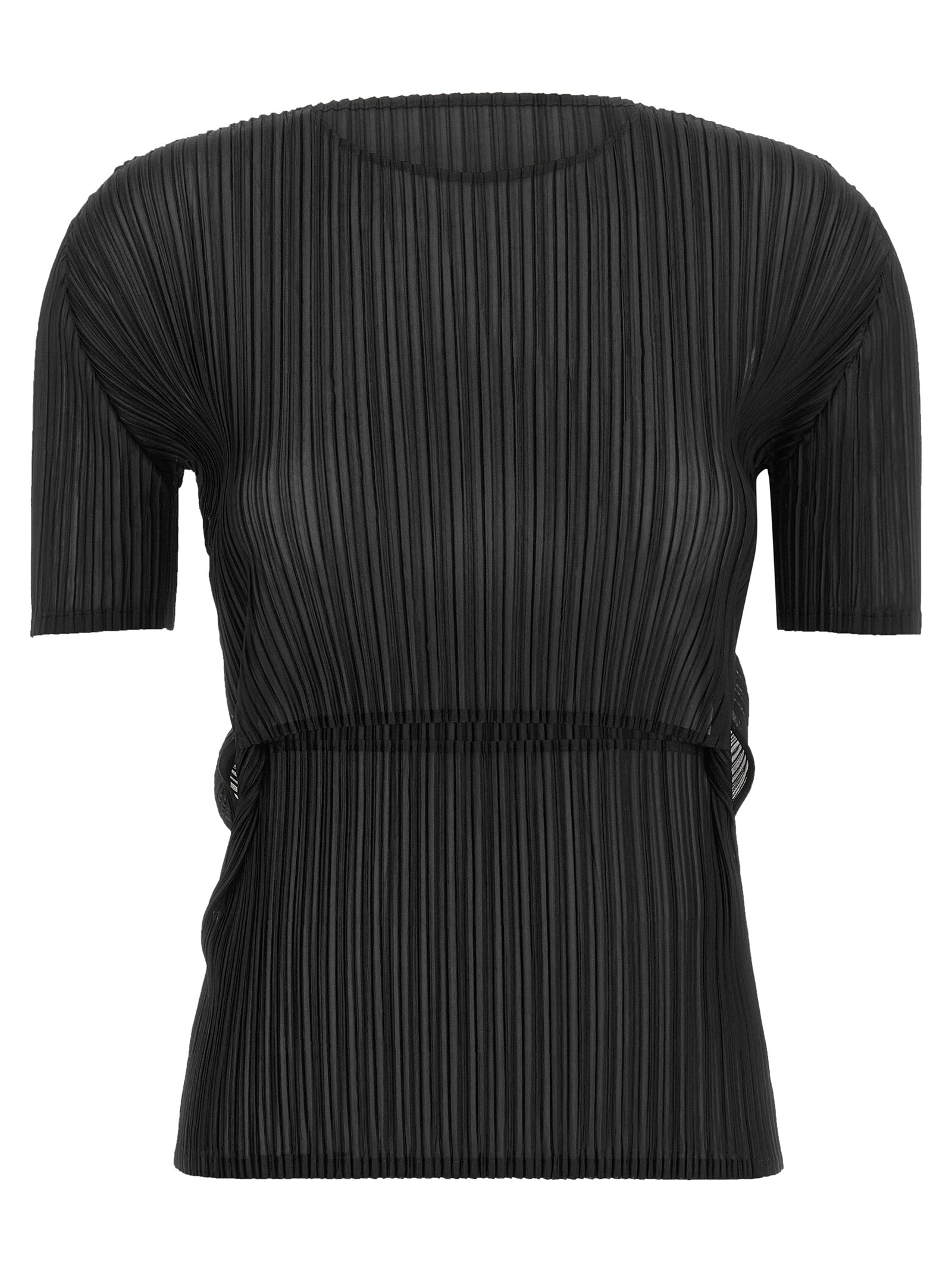 Issey Miyake Black Polyester Pattern Women's Shirt
