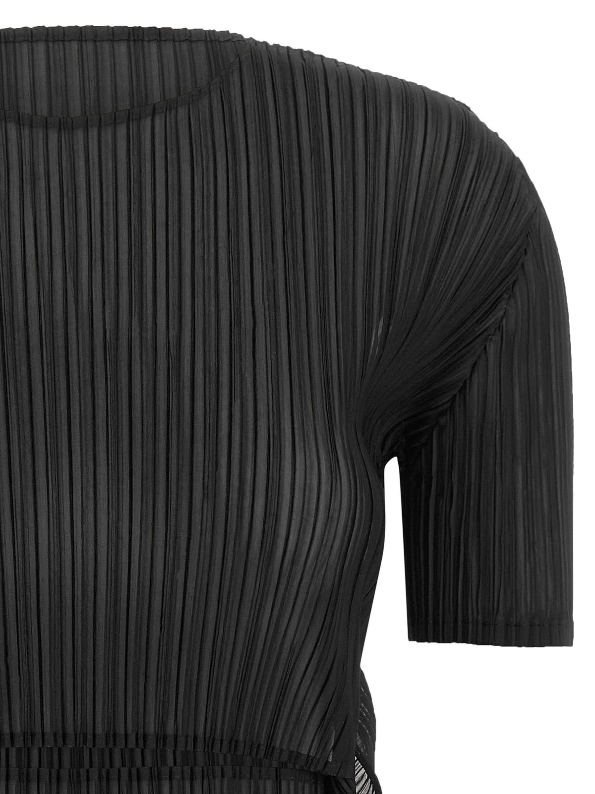 Issey Miyake Black Polyester Pattern Women's Shirt