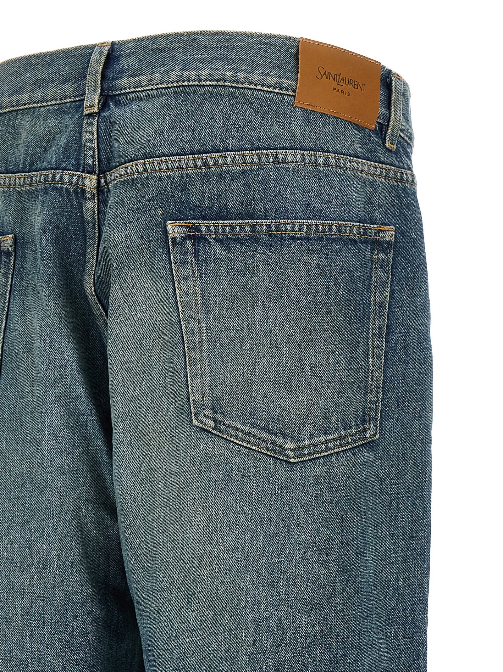 Saint Laurent Blue Cotton Tapered Men's Jeans