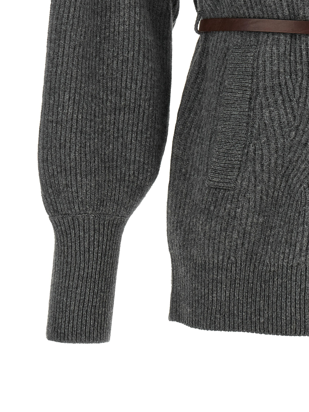 Brunello Cucinelli Gray Virgin Wool Women's Cardigan