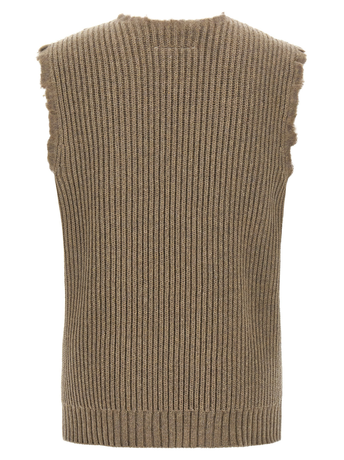 MM6 Maison Margiela Beige Wool Sleeveles Men's Sweater