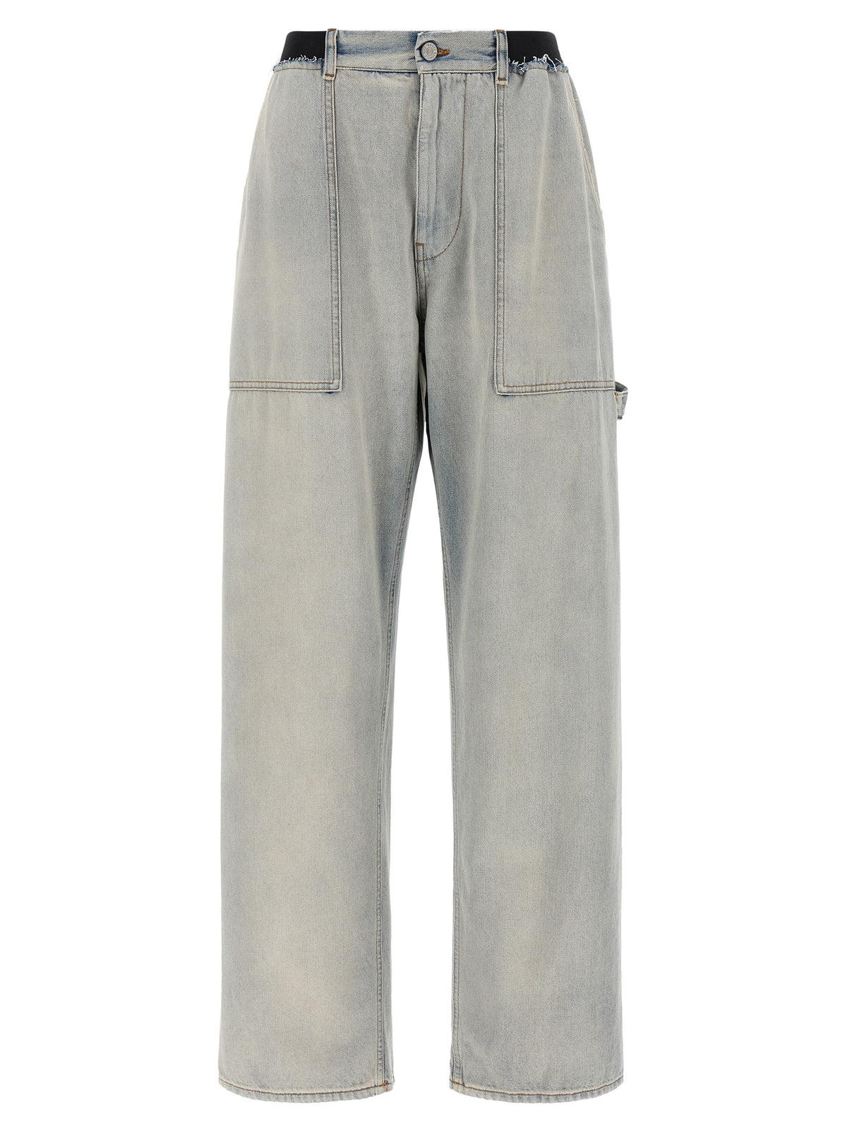 MM6 Maison Margiela Blue Cotton Relaxed Fit Women's Jeans