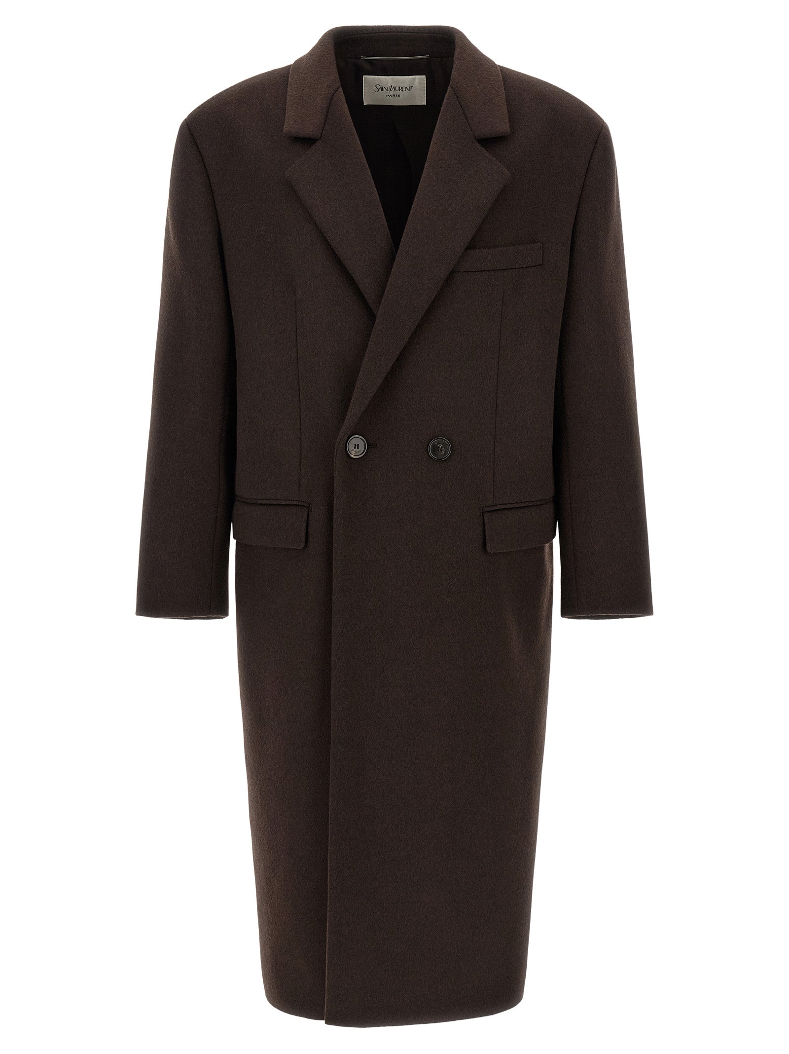 Saint Laurent Brown Wool Men's Coat