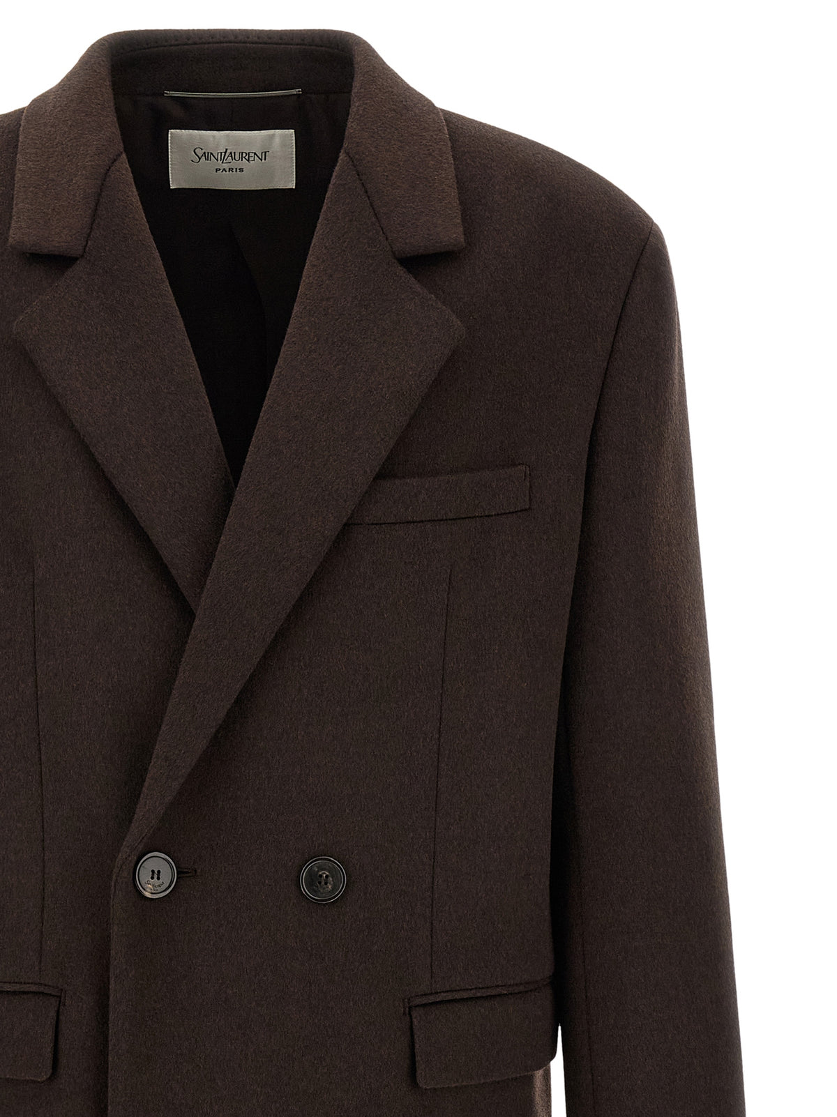 Saint Laurent Brown Wool Men's Coat
