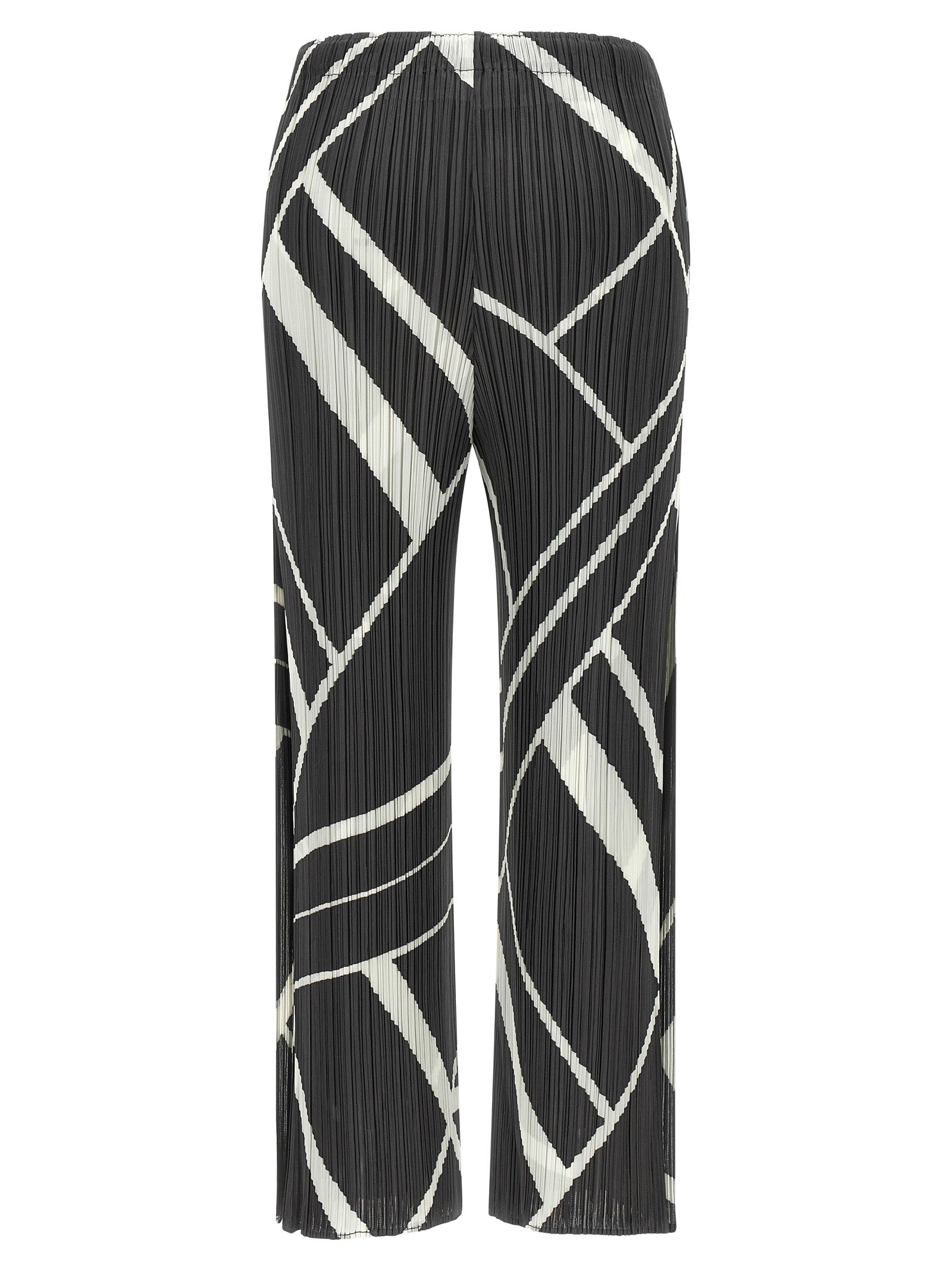 PLEATS PLEASE ISSEY MIYAKE Gray Polyester Casual Women's Pants